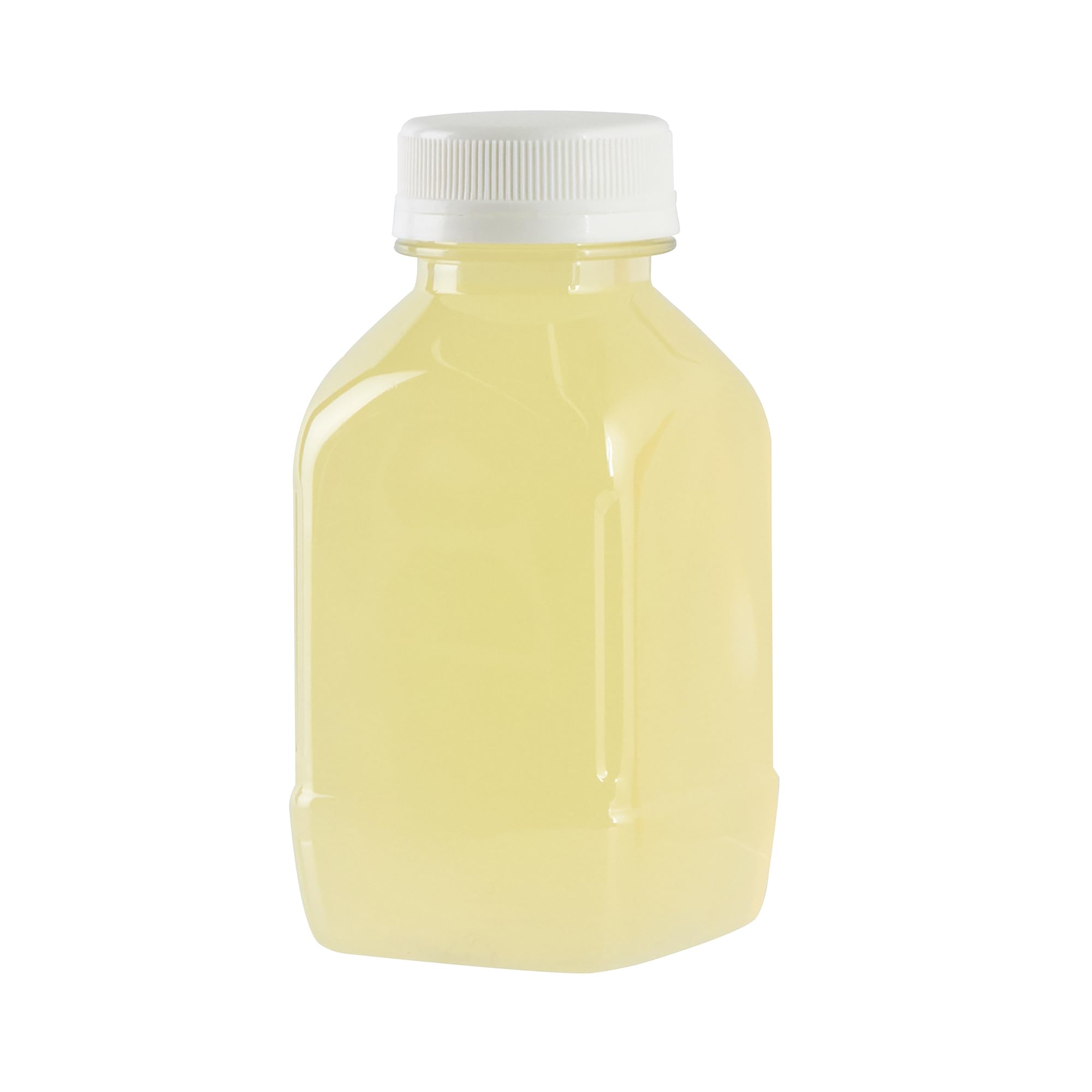 8oz Clear Plastic Juice Bottles with White Caps - 100 Pack Disposable Square Bottles for Juicing, Smoothies & Beverages | Perfect for Juice Bars, Coffee Shops, Restaurants & Catering Services | Leak-Proof, BPA-Free, Commercial & Home Use