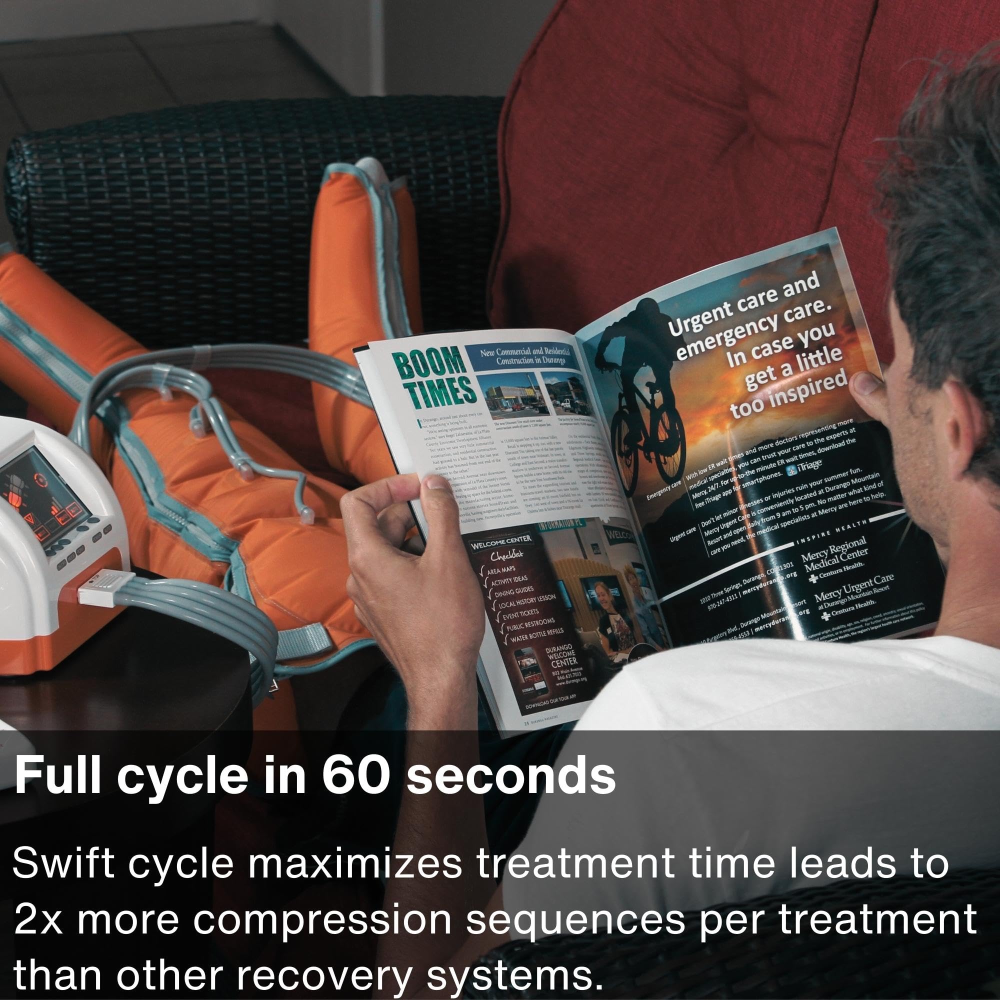 Air Relax AR-1 Professional Compression Boots - Medical Grade Leg Recovery System with Pump, 3 Therapy Modes & 4 Chambers for Improved Circulation, Muscle Relief - Ideal for Athletes, Post-Surgery Recovery & Pain Management