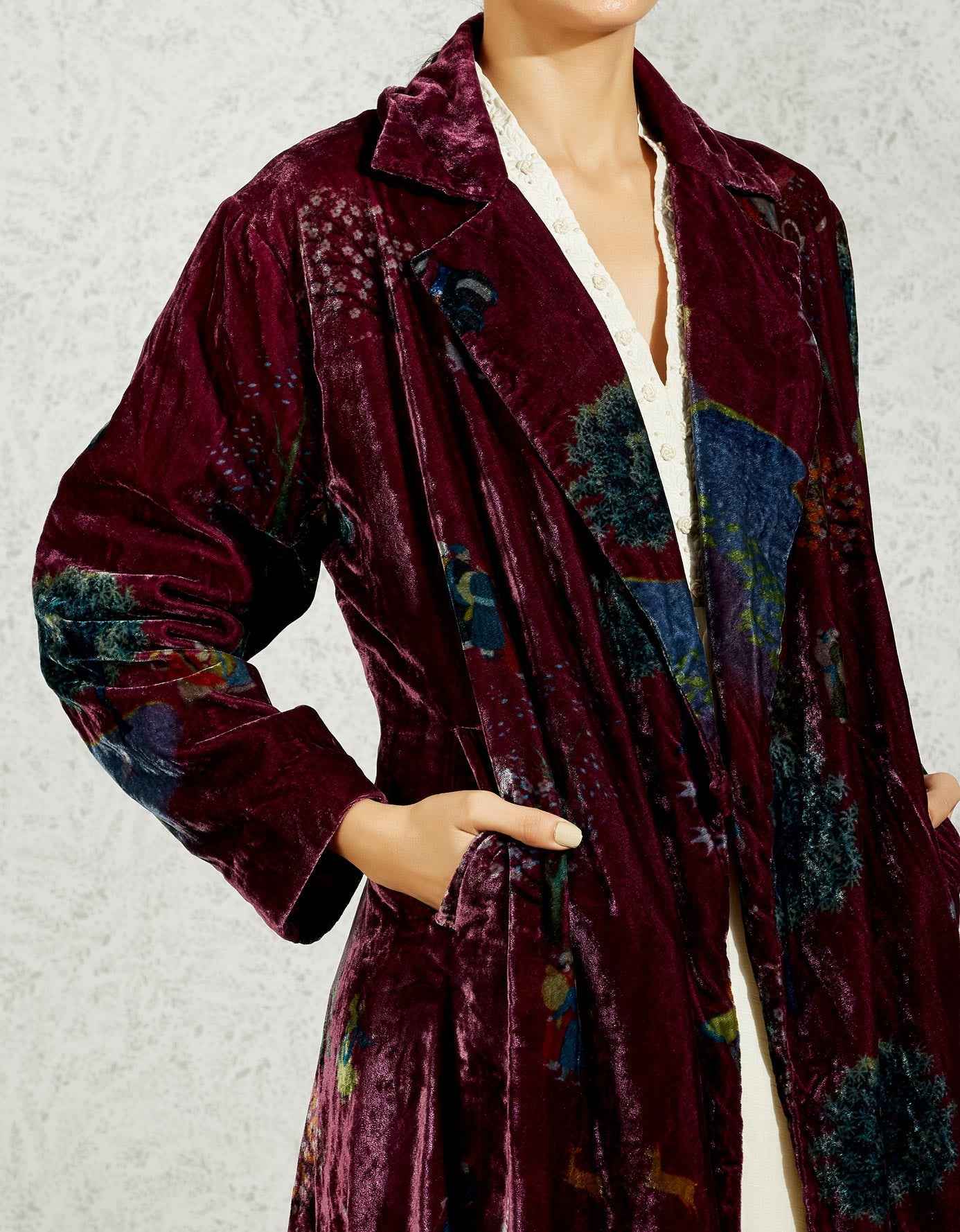 Luxury Long Velvet Coat for Women - Elegant Wine Red Winter Trench Coat - Perfect for Evening Parties, Weddings & Formal Events