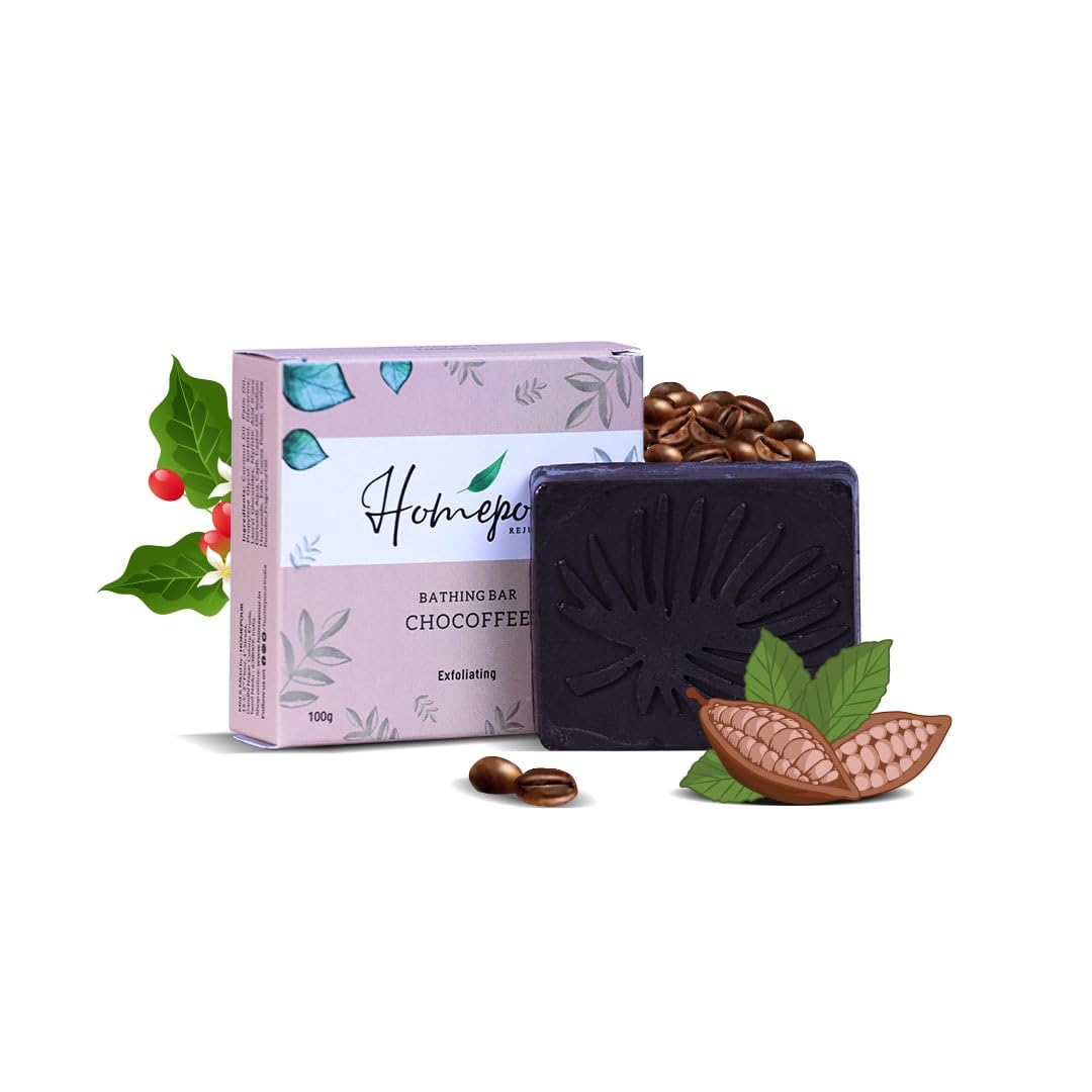 Exfoliating Chocoffee Soap Bar - 100g Handmade Coffee & Chocolate Bath Soap with Natural Scrub - Moisturizing & Aromatherapy for Dry Skin - Perfect for Shower, Gift Sets & Spa Relaxation