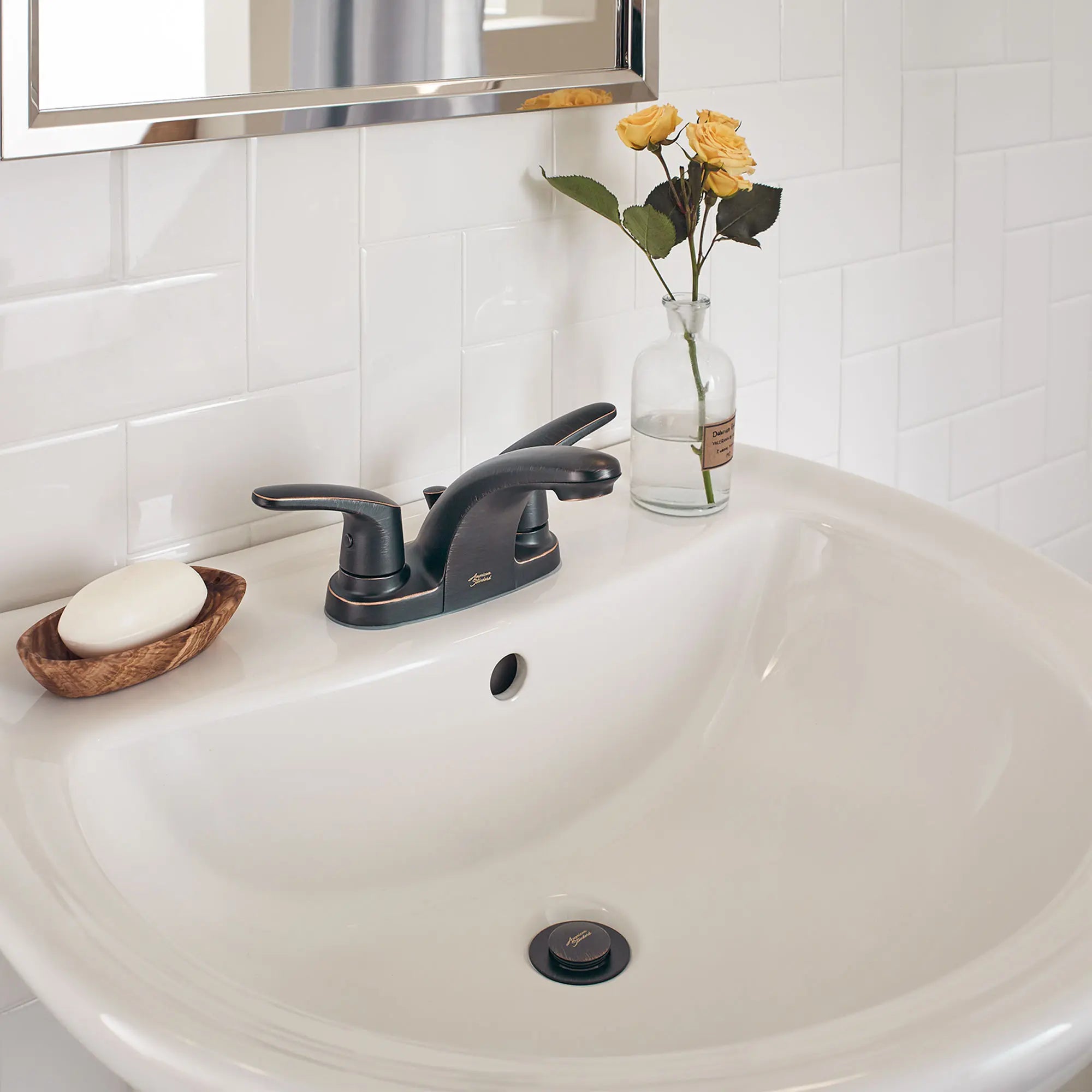 Colony PRO 4 Inch Centerset 2-Handle Bathroom Faucet - 1.2 GPM/4.5 LPM Water-Saving Lever Handle Design - Perfect for Modern Bathrooms, Powder Rooms & Guest Baths