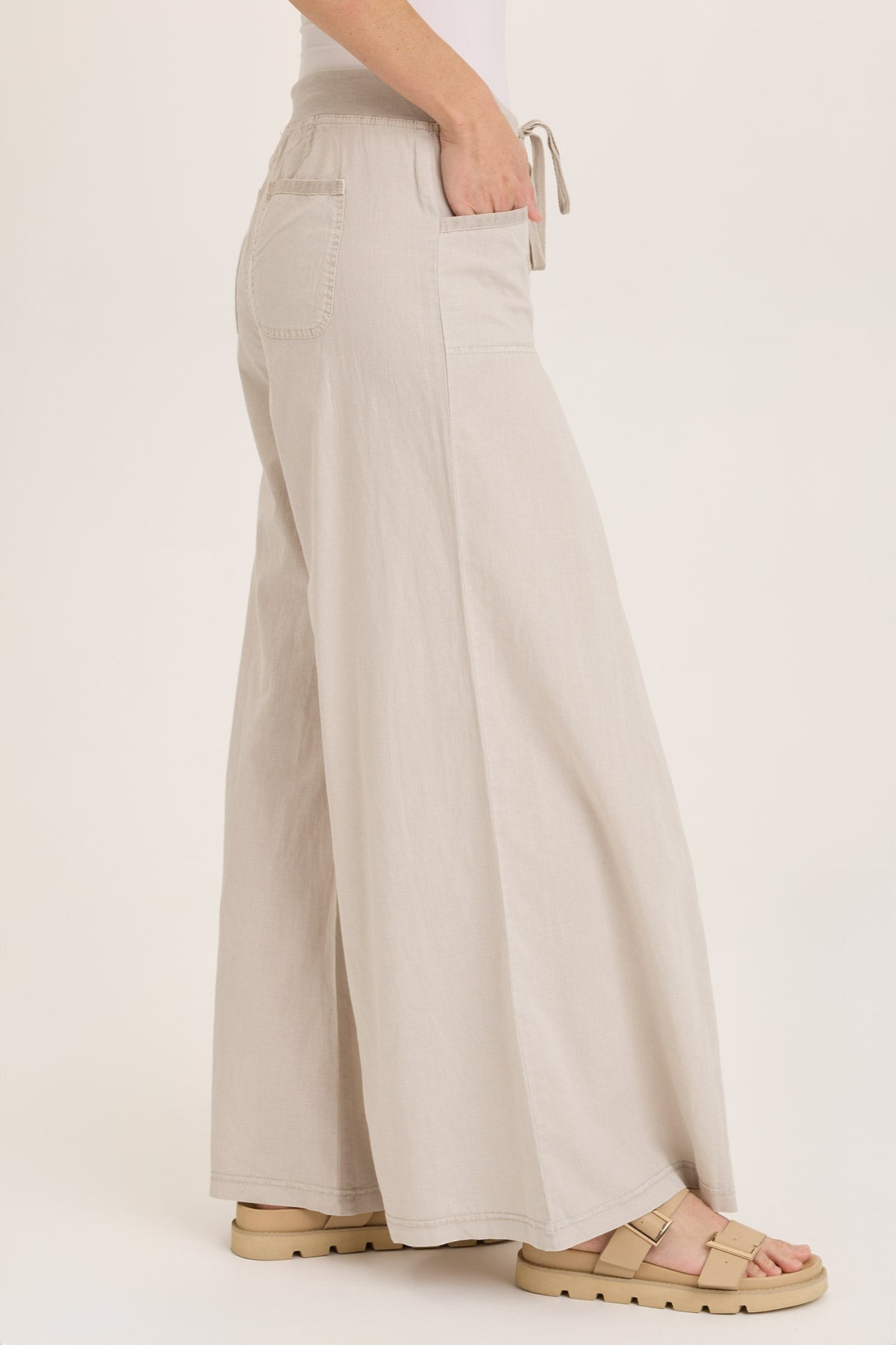 Zorba Linen Ultra Wide Leg Pants for Women - Comfortable High Waisted Palazzo Trousers - Perfect for Summer, Beach, and Boho Style Outfits