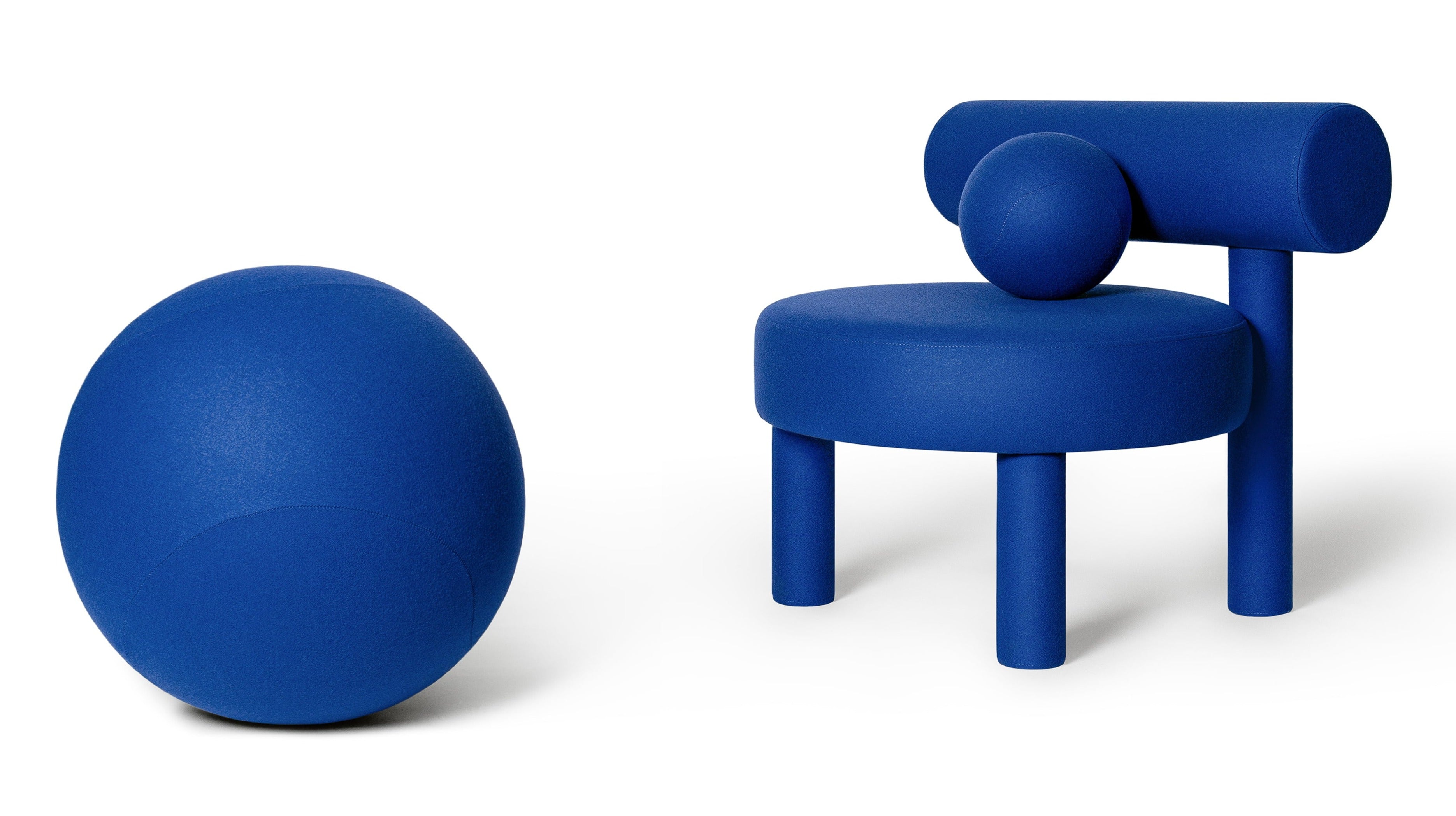 Noom Gropius Spheric Ottoman - Modern Round Footrest Pouf with Storage | Perfect for Living Room, Bedroom & Office Decor
