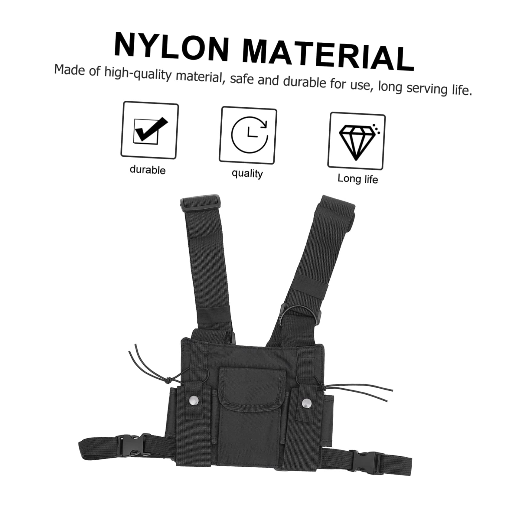 Gatuida 6-Pack Multifunctional Radio Vest Pouch for Kids & Adults - Nylon Drawstring Two-Way Radio Bag with Microphone - Perfect for Outdoor Adventures, Hiking, and Communication Enthusiasts