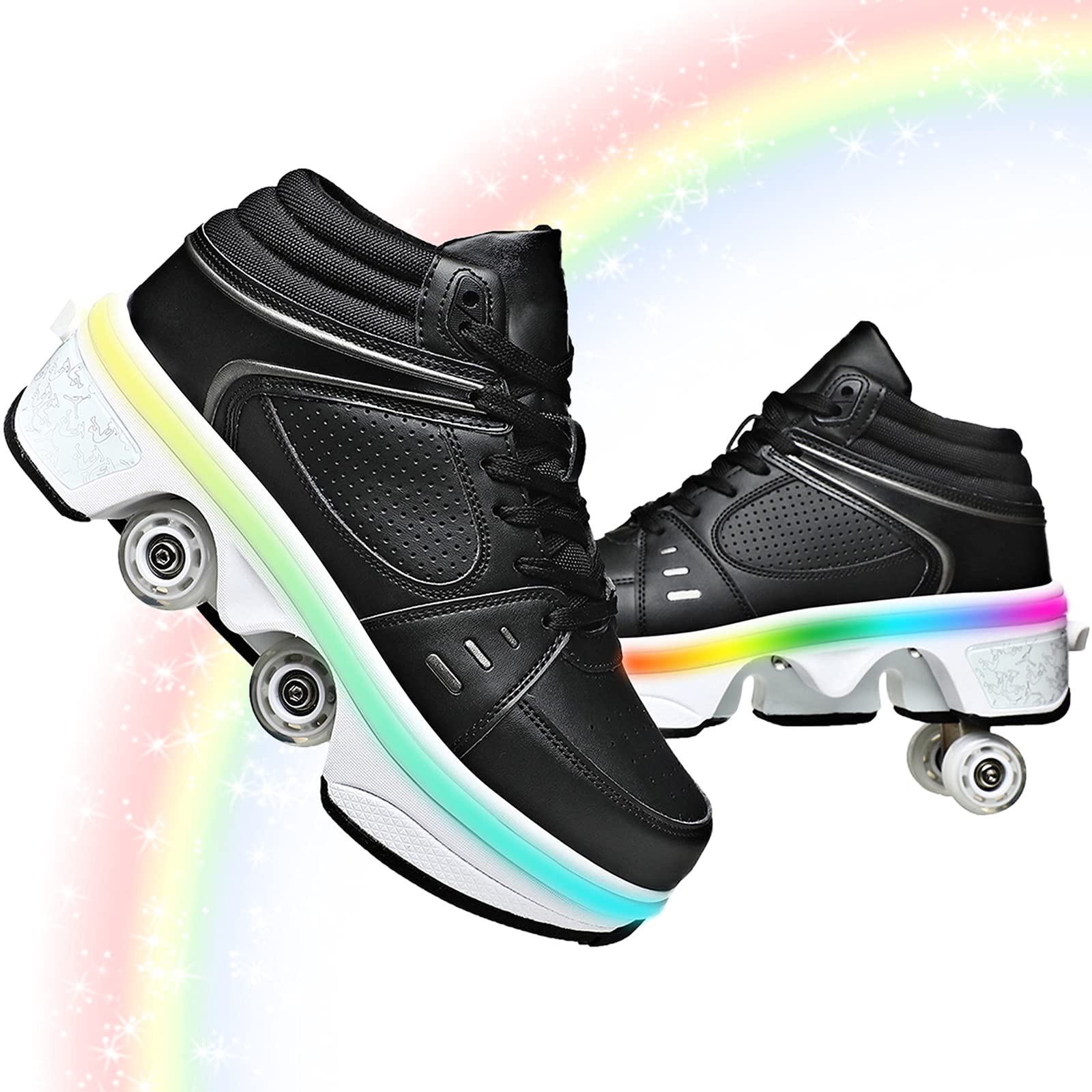 Unisex Roller Skate Shoes - Convertible Walking Sneakers for Men & Women | Sports & Outdoor Recreation | Perfect for Parkour, Skating & Casual Wear