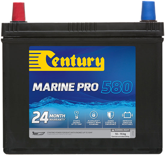 Century Boat Battery M57MF 580 CCA - Marine Deep Cycle Battery for Boats, Yachts & Watercraft - Perfect for Trolling Motors, Fish Finders & Marine Electronics