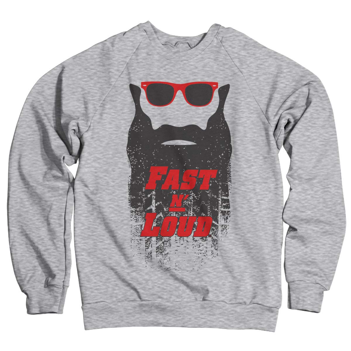 Gas Monkey Garage Officially Licensed Fast N' Loud Kaufman Beard Sweatshirt - Heather Grey | Men's Casual Pullover Hoodie for Motorcycle Enthusiasts & Car Lovers