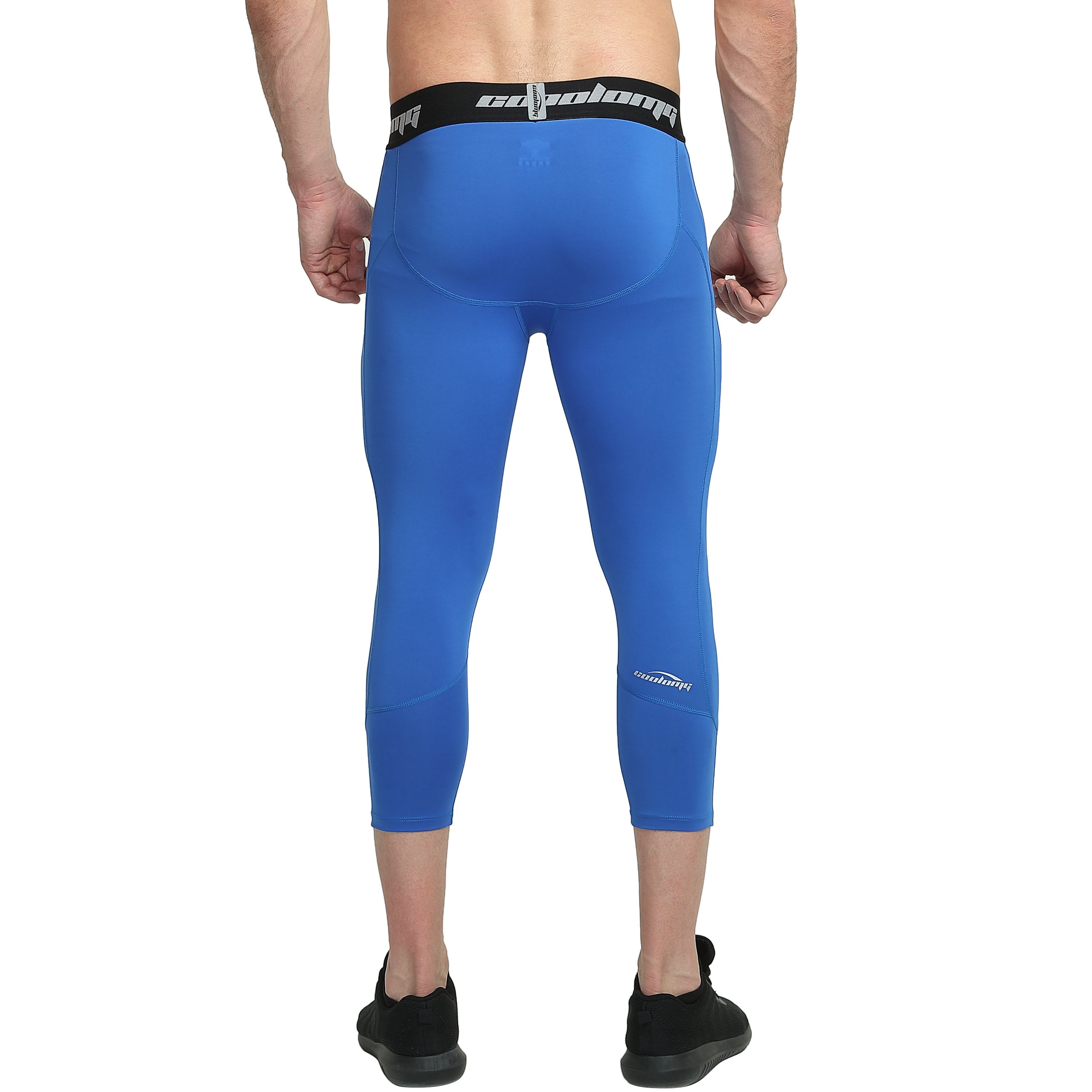 Blue 3/4 Leggings with Side Pockets - Comfortable Workout & Yoga Pants for Women - Perfect for Running, Gym & Casual Wear