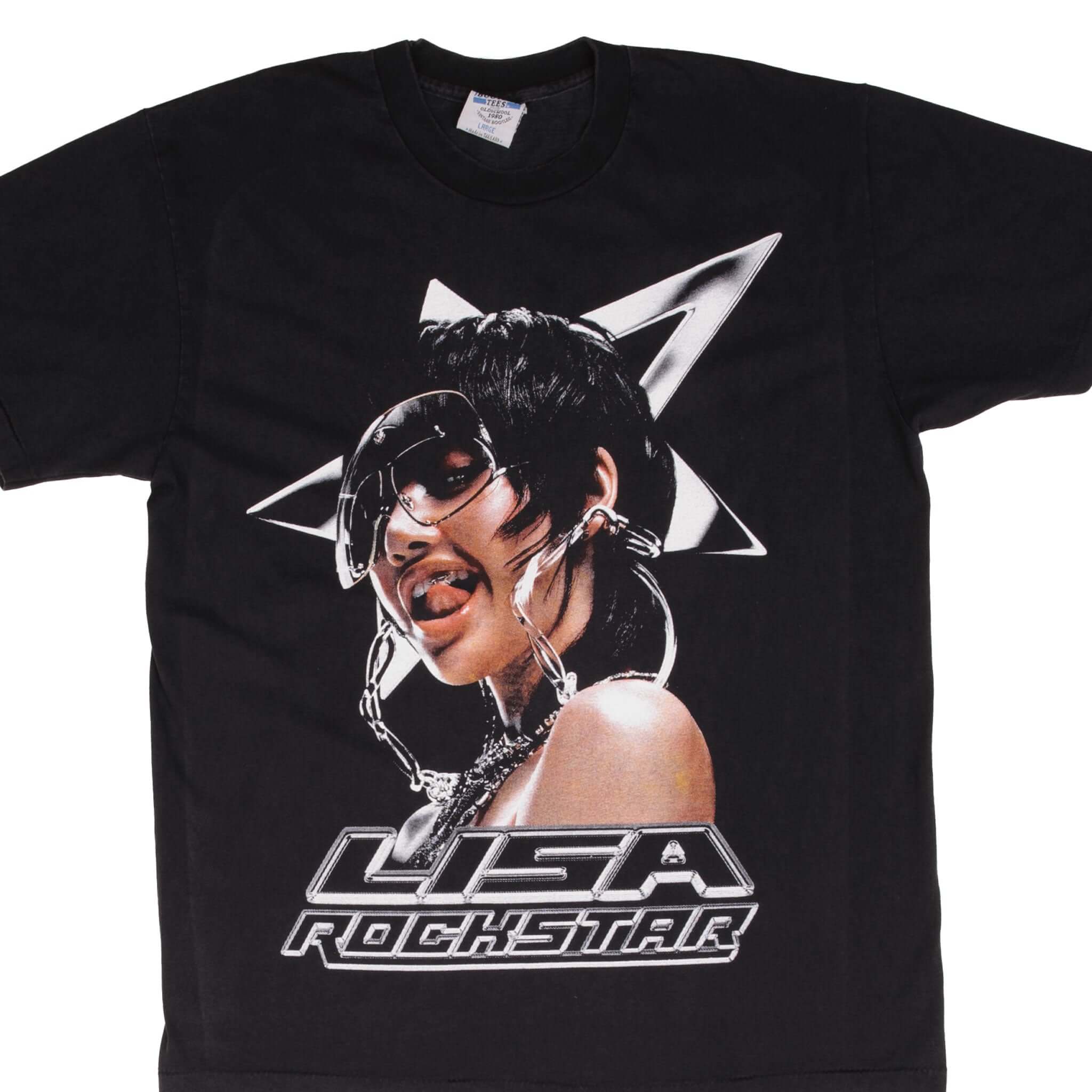 BOOTLEG LISA ROCKSTAR Graphic T-Shirt - XL Size Vintage Band Tee for Concerts & Streetwear Fashion