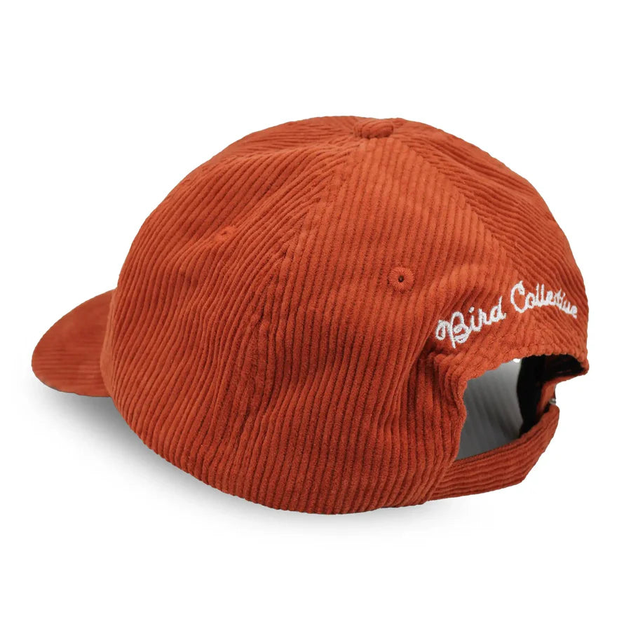 Great Horned Owl Corduroy Hat - Soft & Stylish Red Clay Color for Bird Lovers - Perfect for Outdoor Adventures, Birdwatching & Nature Enthusiasts