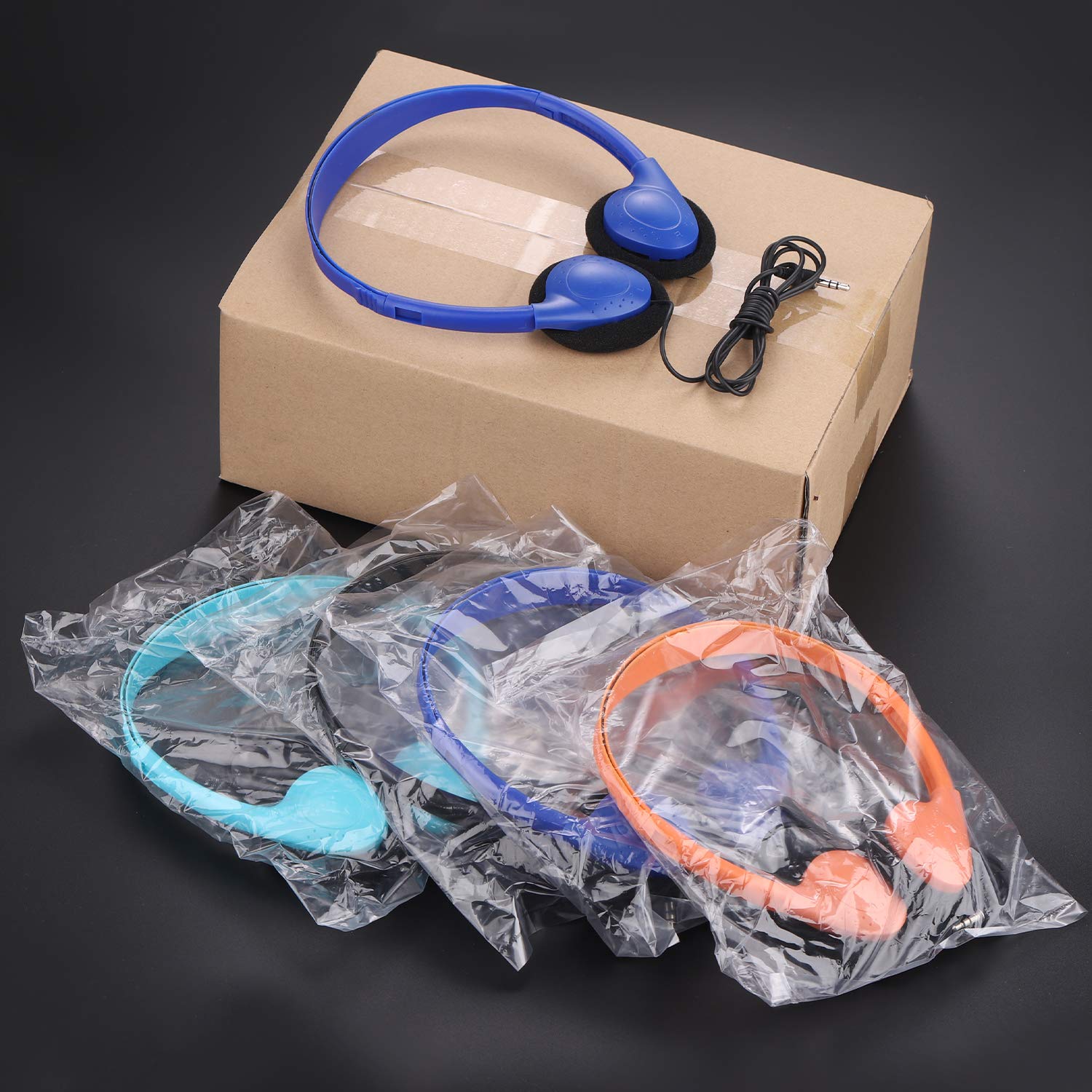 Bulk Classroom Headphones for Kids - 20 Pack Multi-Colored Student Headphones | Durable School Headphones for Classrooms, Libraries, Computer Labs, Testing Centers, Museums & Hotels | Perfect for Online Learning, Distance Education & Quiet Study Environments