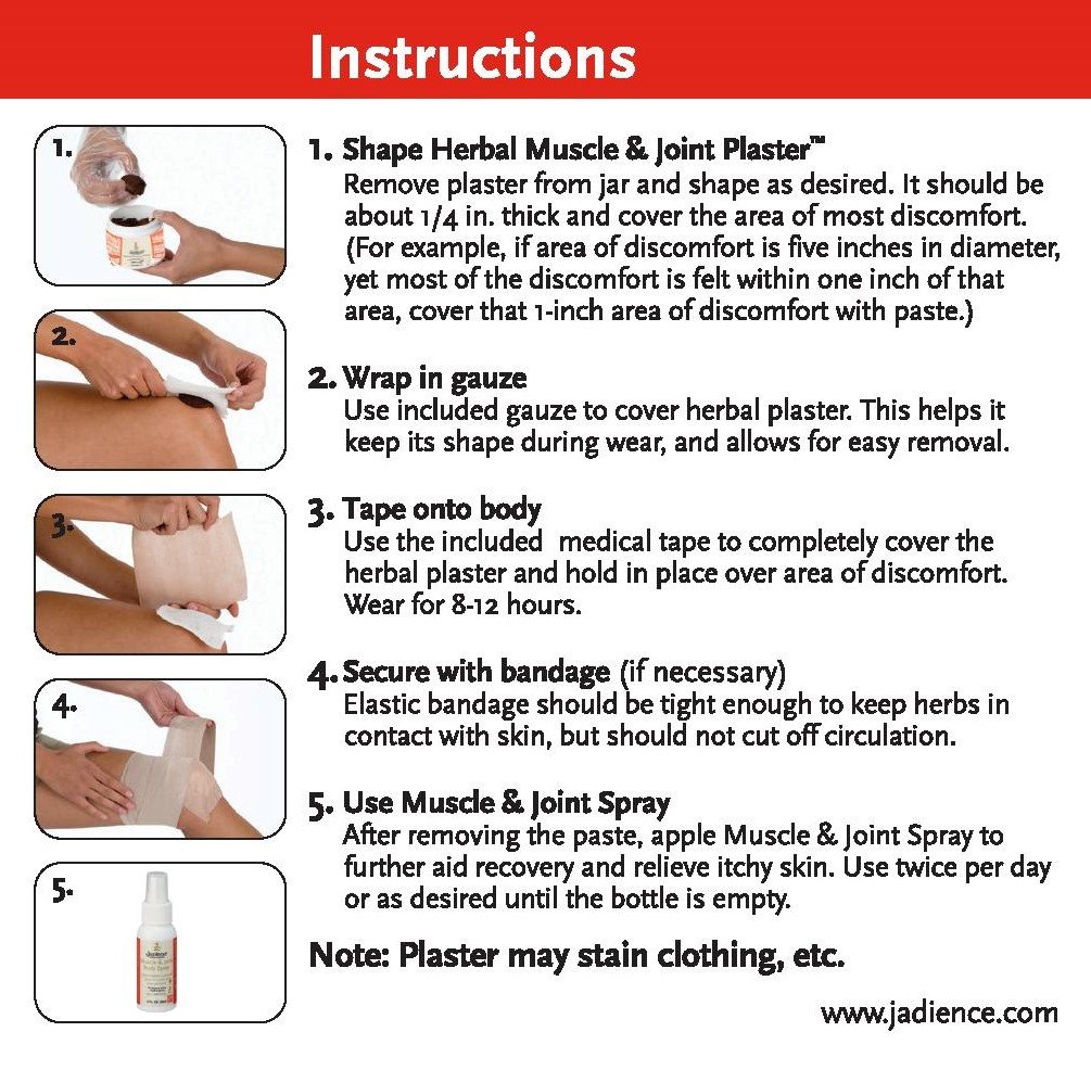 JADIENCE Severe Joint Pain Relief Kit - Natural Herbal Plasters & Pain Reliever Spray for Muscle, Joint & Nerve Pain | Includes 4 Herbal Patches, 1oz Spray, Gauze & Bandages | Perfect for Athletes, Arthritis Sufferers & Post-Workout Recovery
