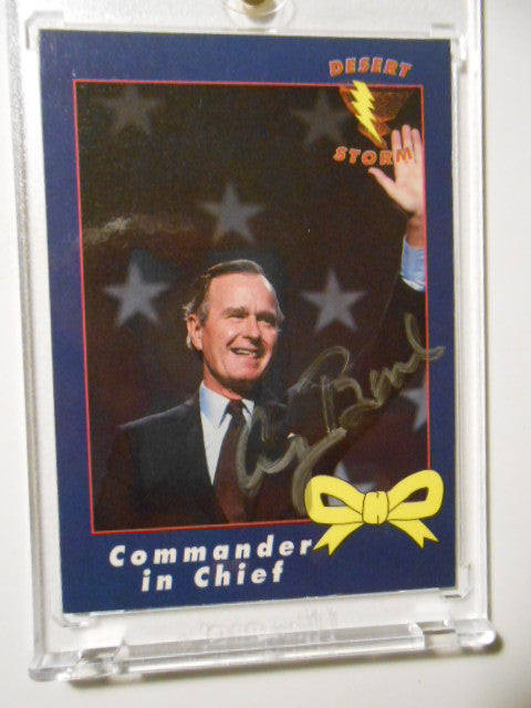 Authentic Signed President George H.W. Bush Trading Card with COA - Rare Collectible for Memorabilia Enthusiasts & Political History Buffs