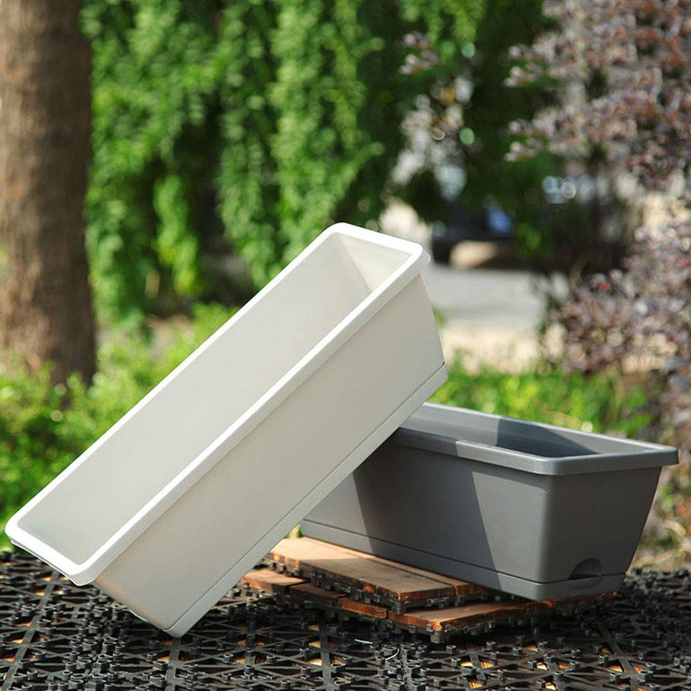 Housoutil 2-Pack Plastic Garden Plant Pots for Vegetables, Flowers, and Nursery Plants - Durable Planting Troughs for Balcony, Indoor, and Outdoor Gardening - Perfect for Herbs, Succulents, and Home Decor