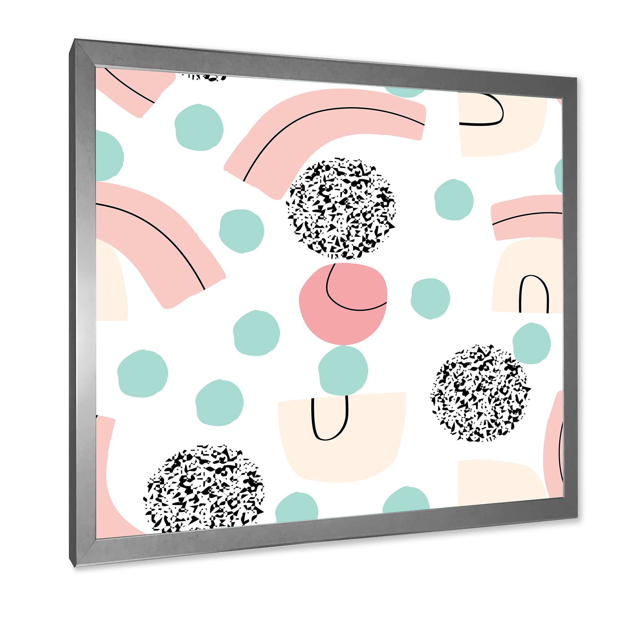 DesignQ Organic Pastel-Toned Modern Framed Wall Art - Elegant Home & Office Decor for Living Room, Bedroom, Nursery