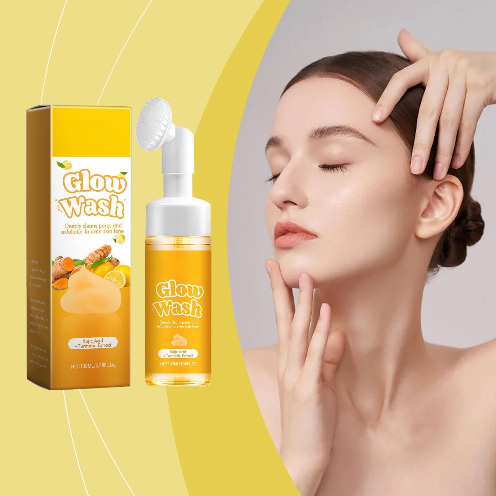Best Turmeric Face Wash for Glowing Skin - Natural & Organic Cleanser for Acne & Dark Spots - Perfect for Daily Skincare Routine & Sensitive Skin Care