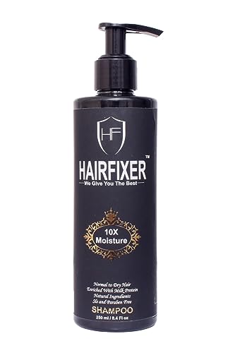 10x Moisturizing Hair Fixer Shampoo with Milk Protein - Deep Hydration for All Hair Types (250ml, 2-Pack) | Perfect for Dry, Damaged & Frizzy Hair - Salon Quality at Home