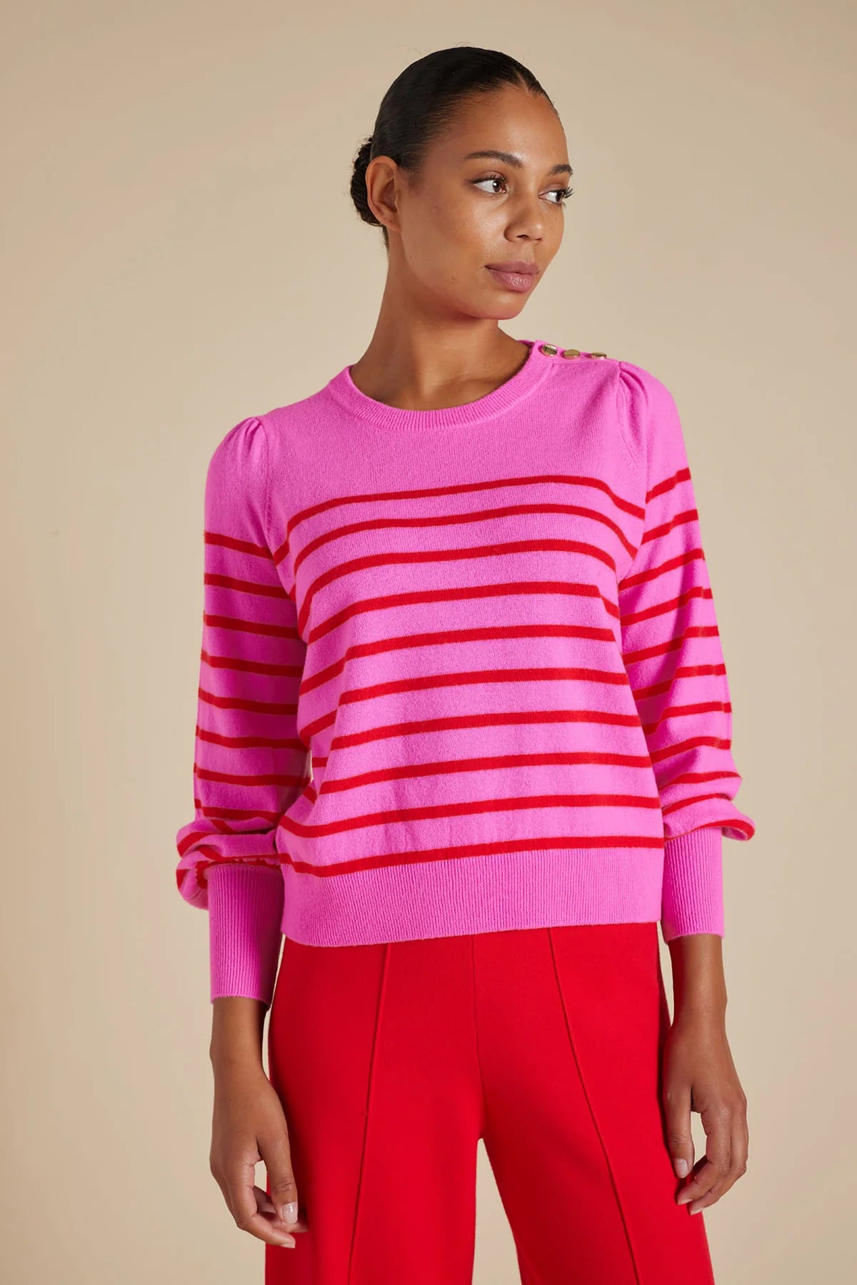 Eloise Sweater in Lipstick Red - Women's Knit Pullover for Fall & Winter | Perfect for Casual Outfits, Office Wear & Cozy Evenings