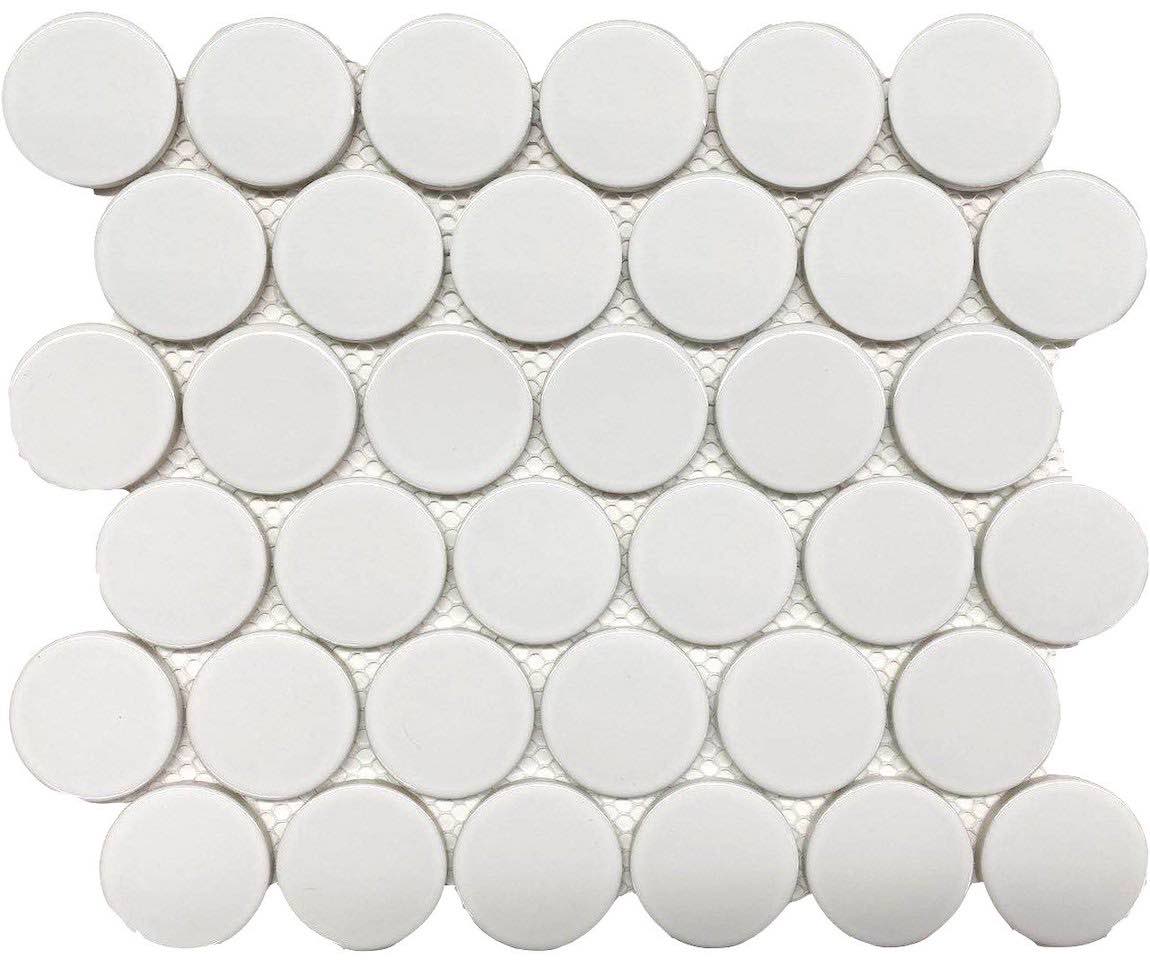 Glossy White Porcelain Mosaic Tile 2