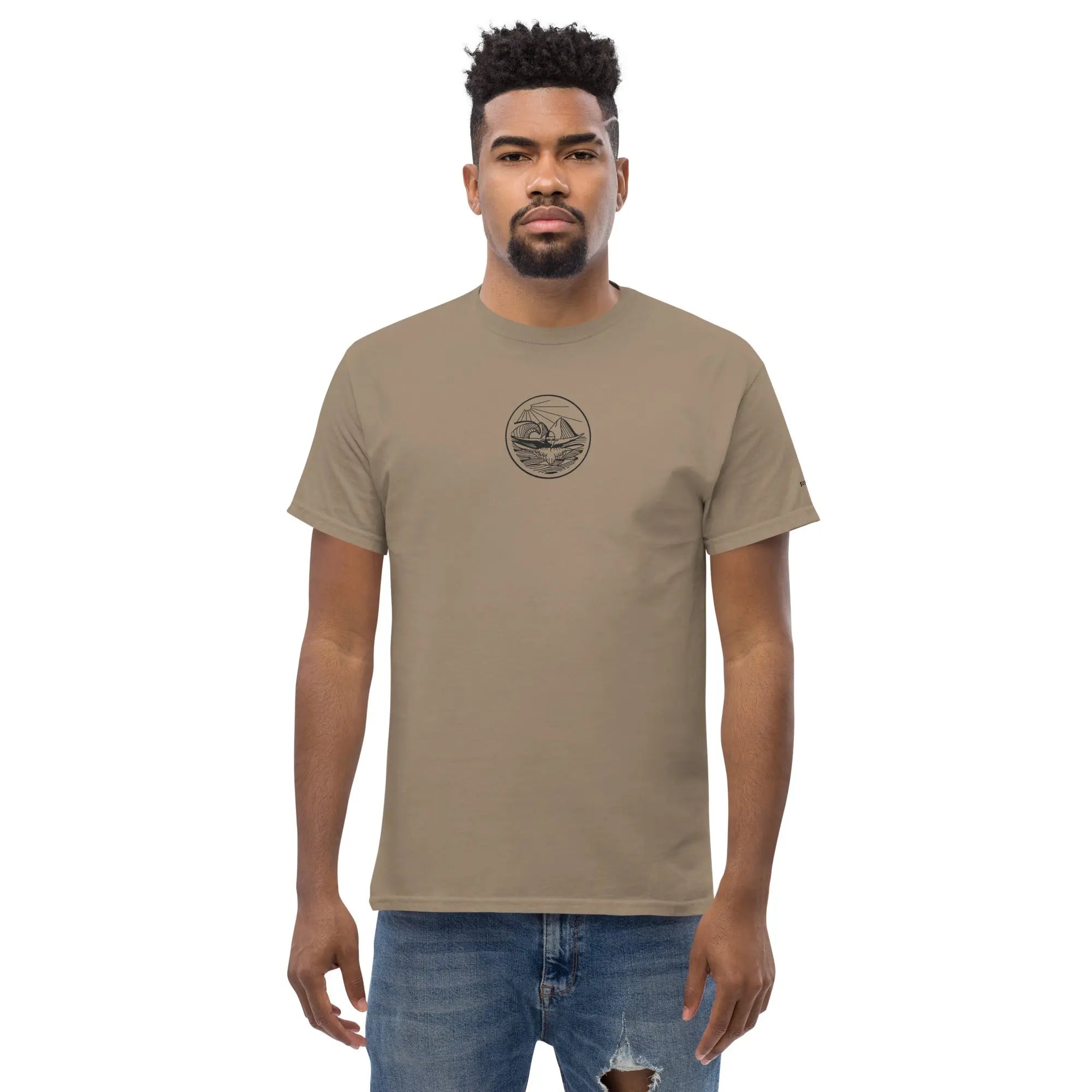 Designer Mountain Swimmer Graphic T-Shirt - Unisex Casual Tee for Men & Women | Perfect for Outdoor Adventures, Beach Trips, and Streetwear Fashion