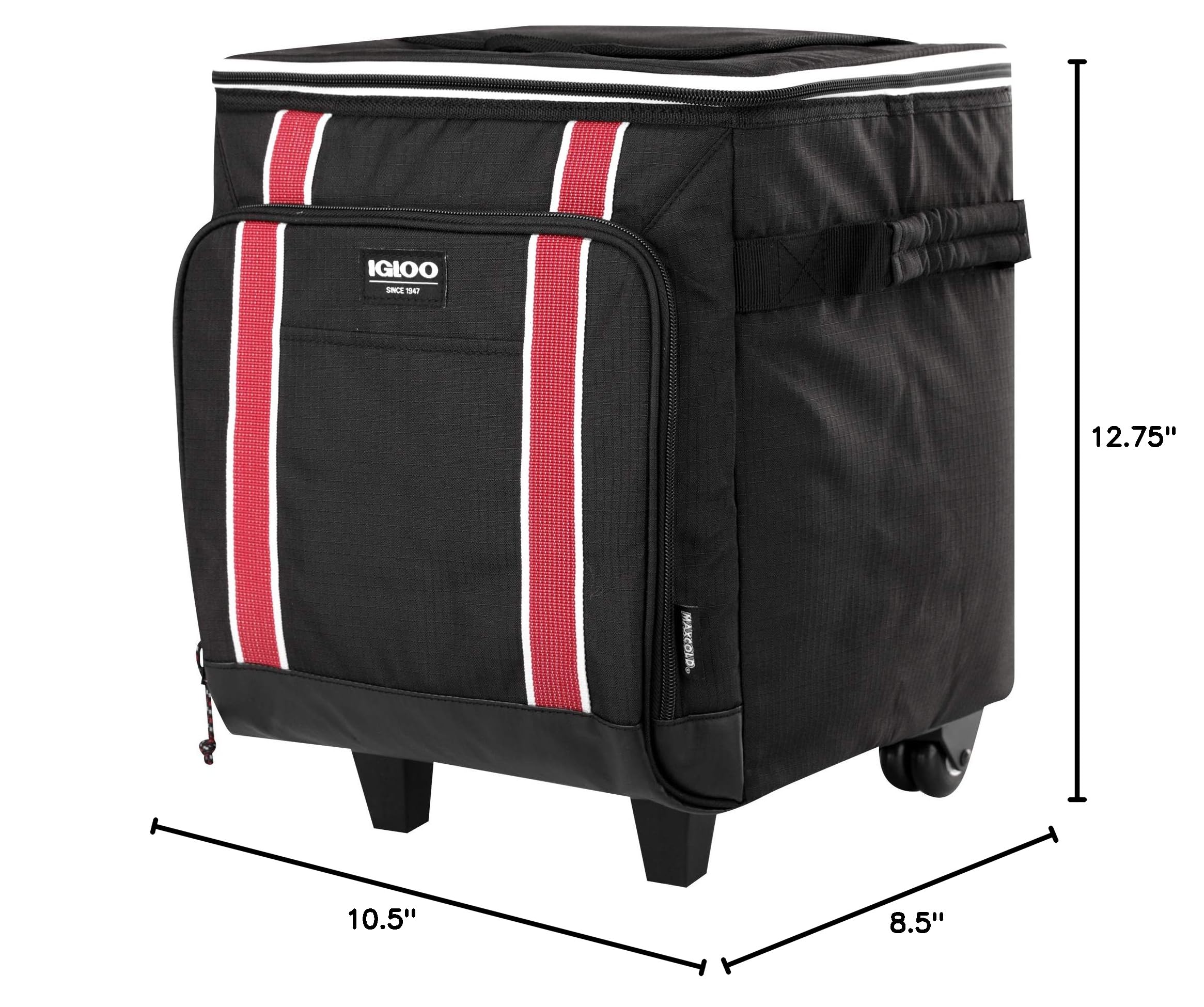 Igloo Large Portable Insulated Soft Cooler with Wheels - Perfect for Camping, Beach Trips, Picnics & Outdoor Adventures