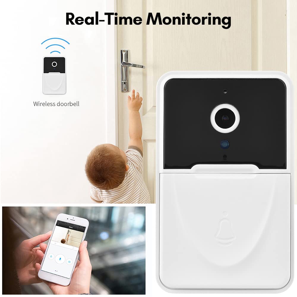 Splenssy Smart WiFi Doorbell Camera - Wireless Video Door Phone with Night Vision, 2-Way Audio, Cloud Storage & Rechargeable Battery - Ideal for Home Security & Smart Monitoring