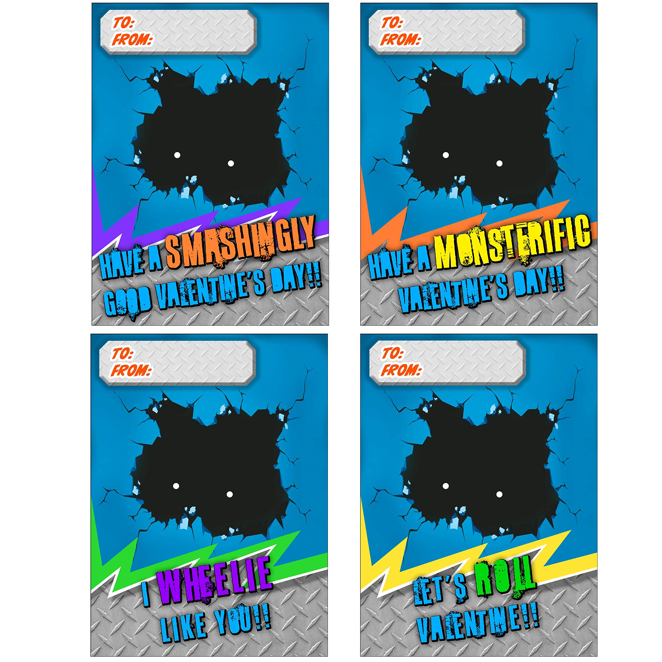 JOYIN 16 Pack Pull Back Monster Truck Toys for Kids - Valentine's Day Party Favors, Classroom Prizes & Gifts for Boys | Mini Toy Trucks for Birthday Parties, School Rewards & Holiday Celebrations