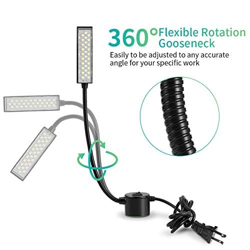 EECOO 30 LED Magnetic Desk Lamp with Adjustable Base & Flexible Gooseneck - Bright Work Light for Sewing Machine, Tool Bench, Crafting & Office Tasks (Perfect for DIY, Reading & Detailed Work)