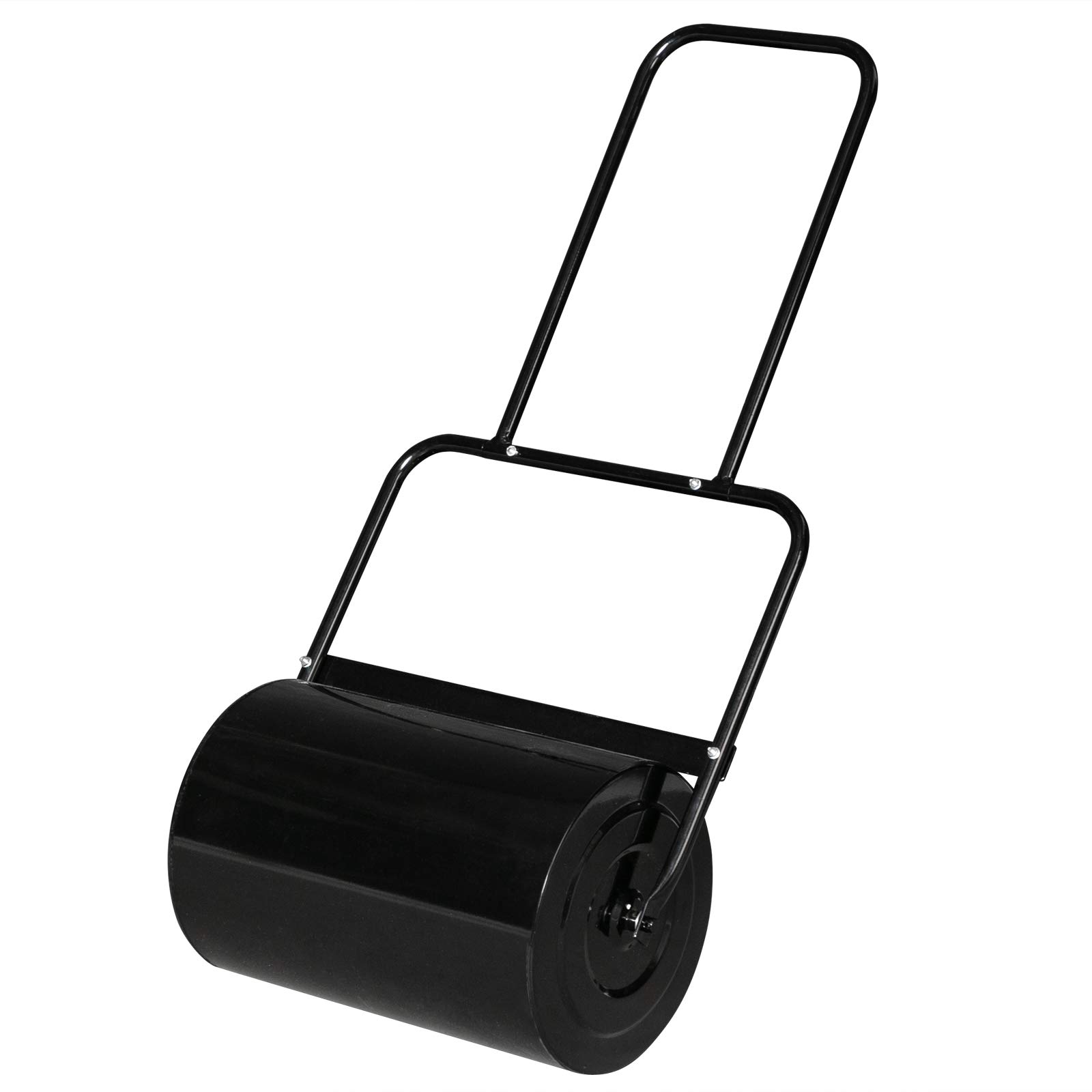 VINGLI 20 Inch Lawn Roller - Heavy Duty Water or Sand Filled Garden Drum Roller for Leveling Grass, Soil & Yard - Push/Tow Behind for Lawn Care, Landscaping & Backyard Maintenance (Black) | Perfect for Seeding, Sod Installation & Ground Preparation