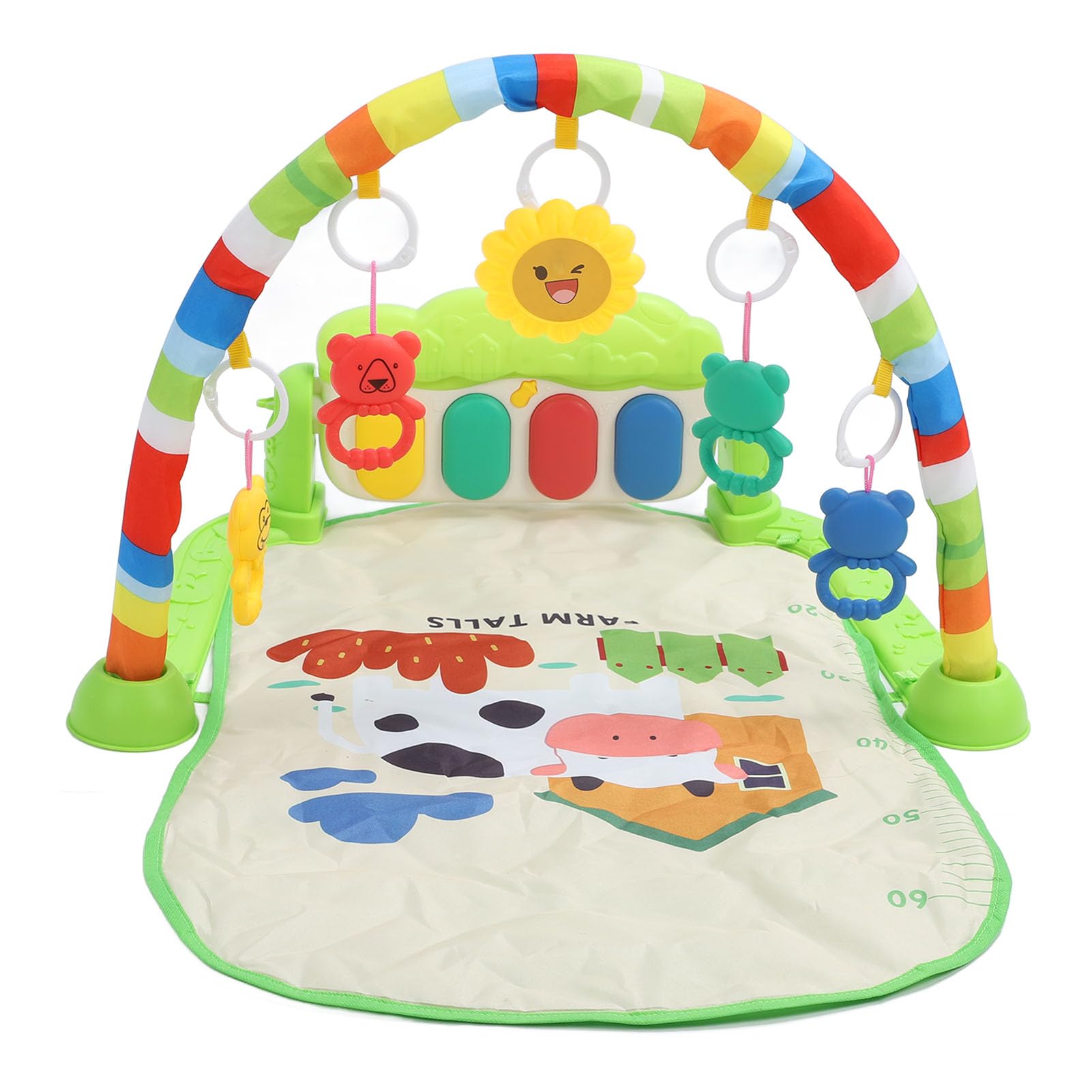 **Foldable Baby Gym Play Mat with Kick & Play Piano - 5 Game Modes & 5 Detachable Sensory Toys | Activity Gym for Infants & Toddlers | Perfect for Tummy Time, Crawling & Early Learning**