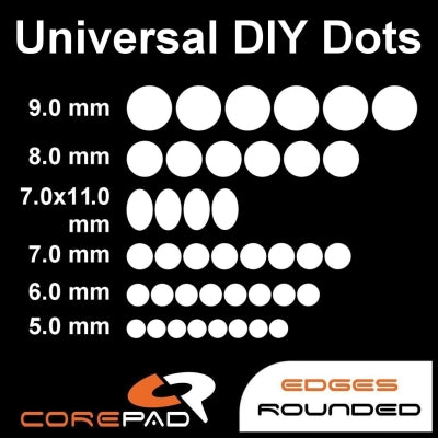 Corepad Skatez Mouse Feet Dots #2 (0.85mm Thickness) - Universal DIY Replacement Skates for Gaming Mice - Perfect for FPS, MOBA & Esports Gaming