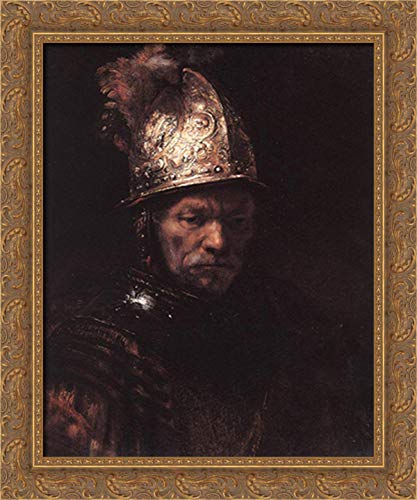 Rembrandt Golden Helmet Oil Painting Reproduction - 20x24 Inch Wood Framed Canvas Wall Art - Renaissance Home Decor for Living Room, Bedroom & Office