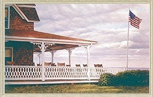 Joseph Reboli Block Island Summer Art Print Poster - 31.5x20 Inches White Washed Gel Framed Wall Decor - Perfect for Living Room, Bedroom & Office Decor