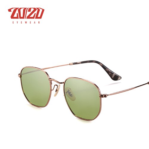 20/20 Polarized Square Metal Unisex Sunglasses - UV400 Protection, Lightweight & Durable Frame - Perfect for Driving, Outdoor Sports & Beach Vacations