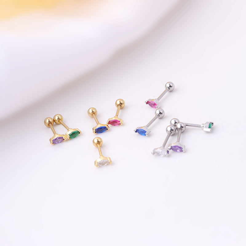 20G Cartilage Stud Earrings - Stainless Steel Tragus & Marquise Earrings for Women | Hypoallergenic Body Jewelry for Pierced Ears | Perfect for Daily Wear, Parties & Special Occasions