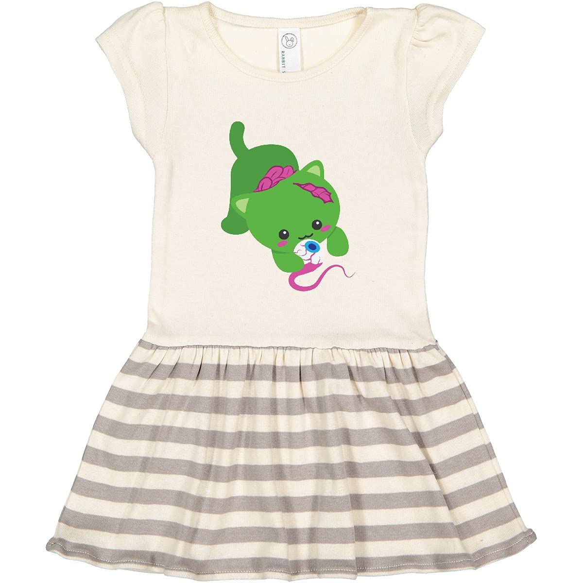 Inktastic Zombie Cat Toddler Dress - Cute Halloween Costume for Girls, Fun & Comfortable Kids Outfit - Perfect for Trick or Treat, Birthday Parties & Dress-Up Play