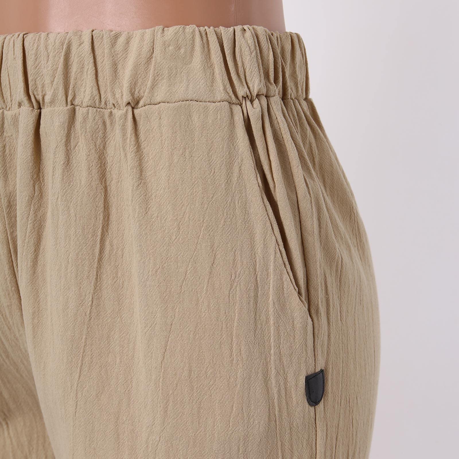 Women's Casual Elastic Waist Straight Leg Pants - Solid Color Trendy Baggy Trousers with Pockets | Comfortable Lounge Wear for Work, Travel & Everyday Outfits