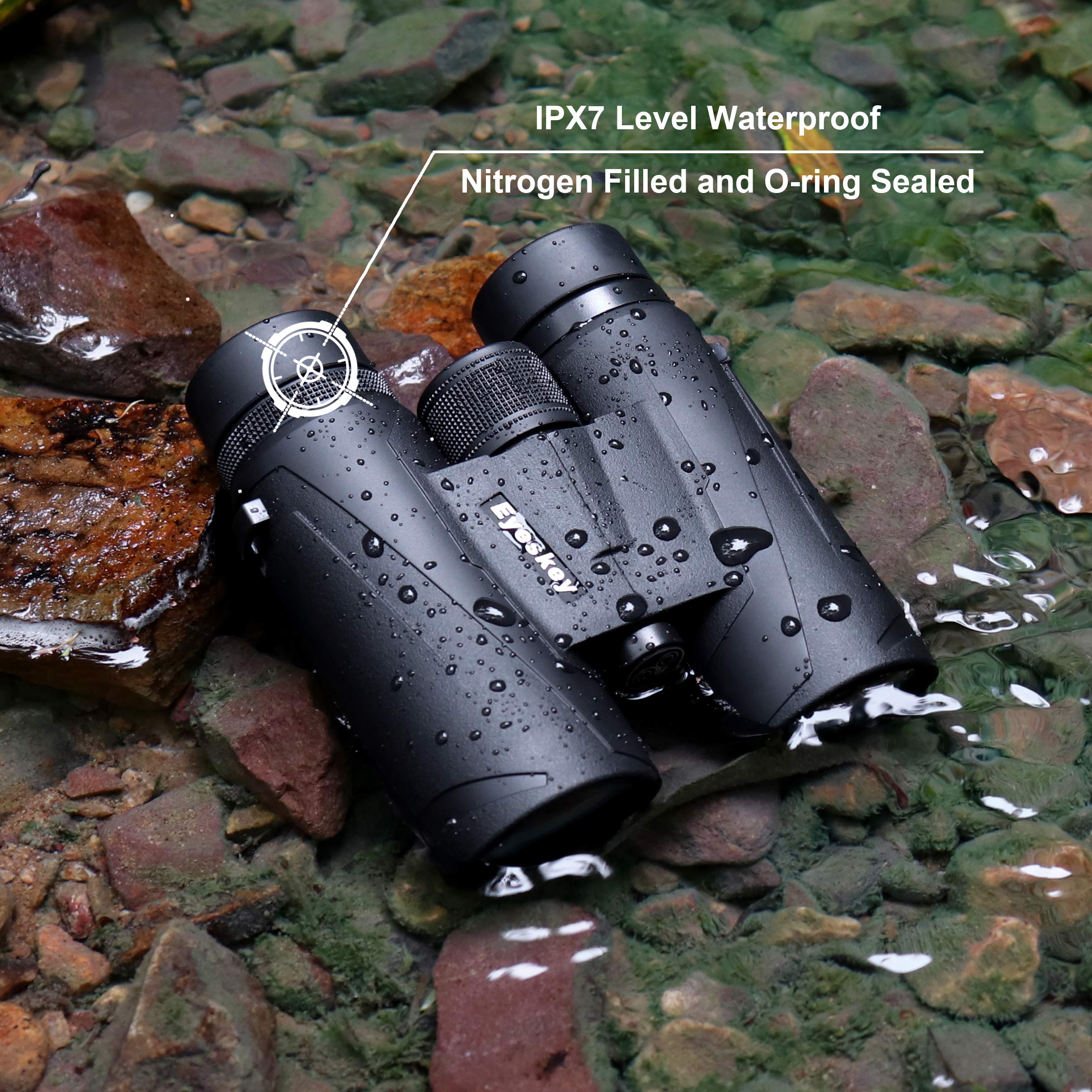 Eyeskey 10x42 Professional Waterproof Binoculars for Adults - High Power HD Optics for Bird Watching, Hunting, Travel & Outdoor Adventures - Fog Proof & Shockproof Design for Clear Viewing in All Weather Conditions