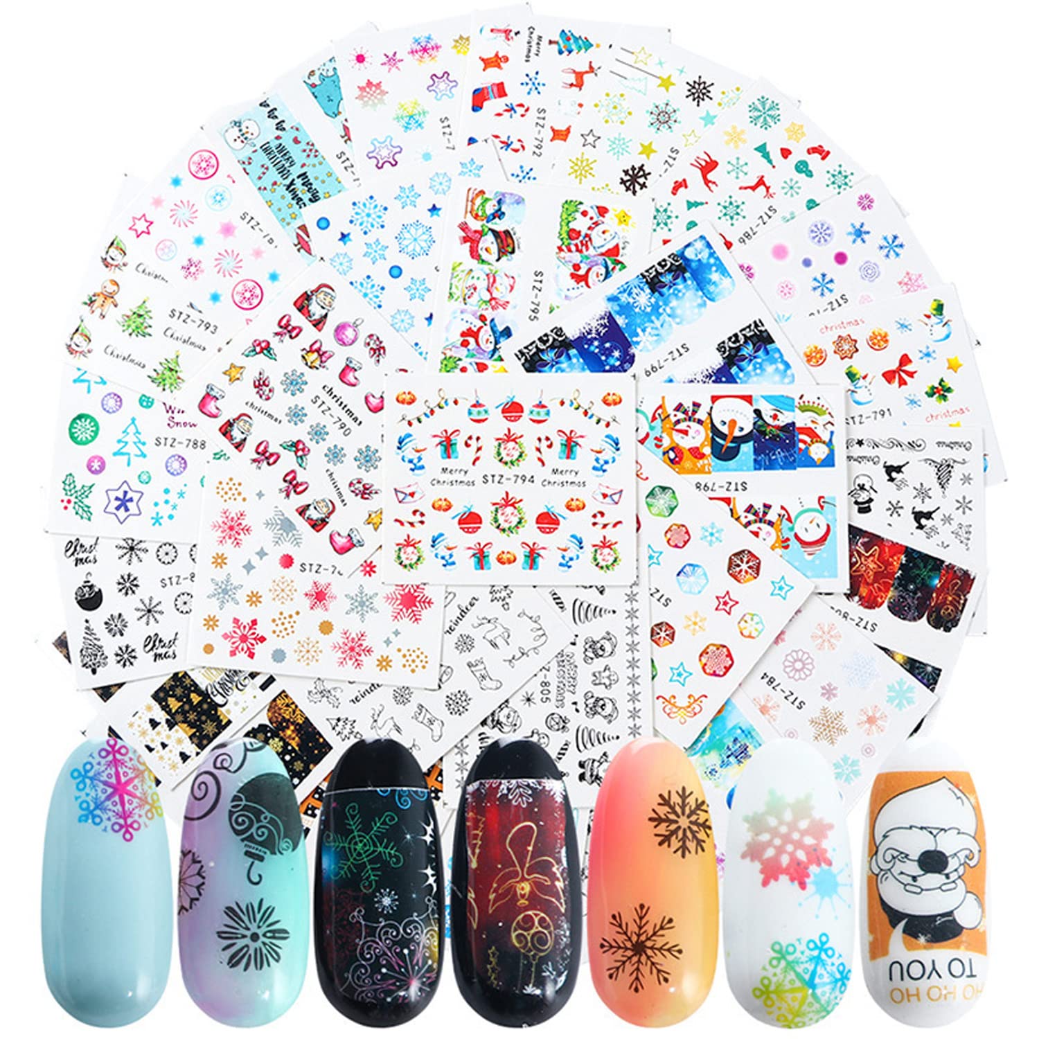 30 Sheets Christmas Water Transfer Nail Stickers - Holiday Snowflake Snowman Nail Art Decals for DIY Manicure | Perfect for Christmas Parties, Gifts & Festive Nail Decorations | Great for Home Nail Salons, Holiday Gatherings & DIY Gift Making | Ideal for Winter Nail Art, Festive Manicures, Christmas Gift Wrapping & Seasonal DIY Projects
