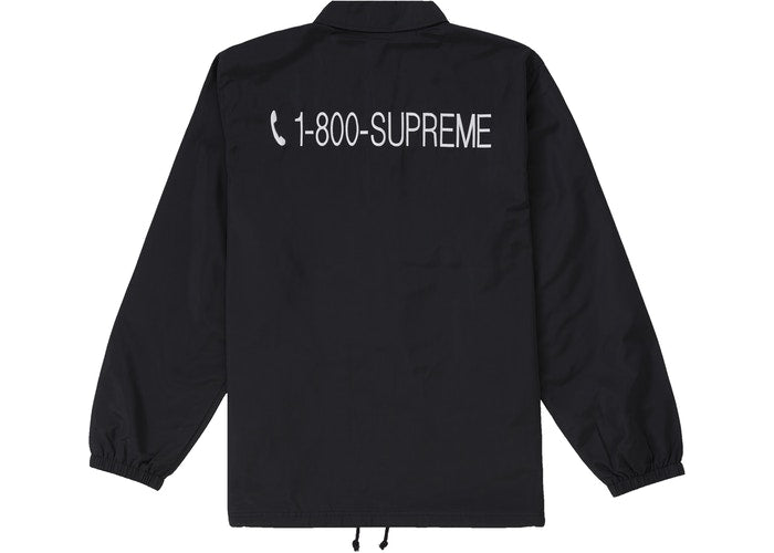 Supreme 1 800 Coaches Jacket - Black Windbreaker for Men | Vintage Streetwear Style | Perfect for Urban Fashion & Skateboarding