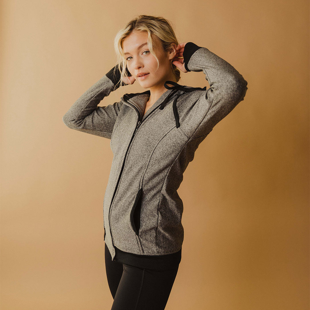 Cascade Jacket for Men & Women - Lightweight Waterproof Windbreaker with Hood - Heather Grey Outdoor Hiking & Travel Jacket