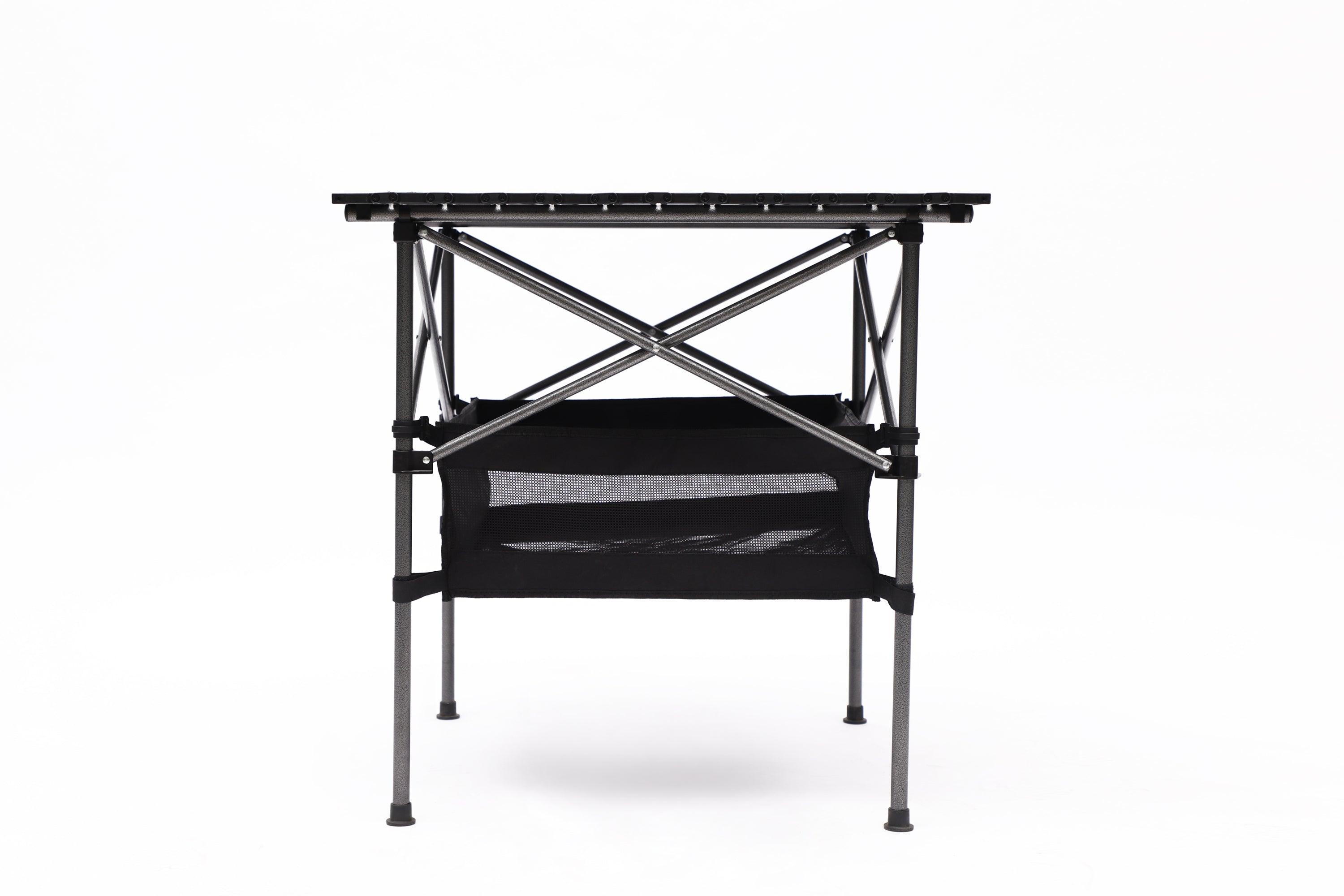 Lightweight Aluminum Folding Outdoor Table with Carrying Bag - Portable Roll Up Square Table for Camping, Picnics, Beach, Backyard, BBQ, Party (27.56x27.56x27.56 Inches, Black) - Perfect for Outdoor Adventures, Tailgating & Small Space Living