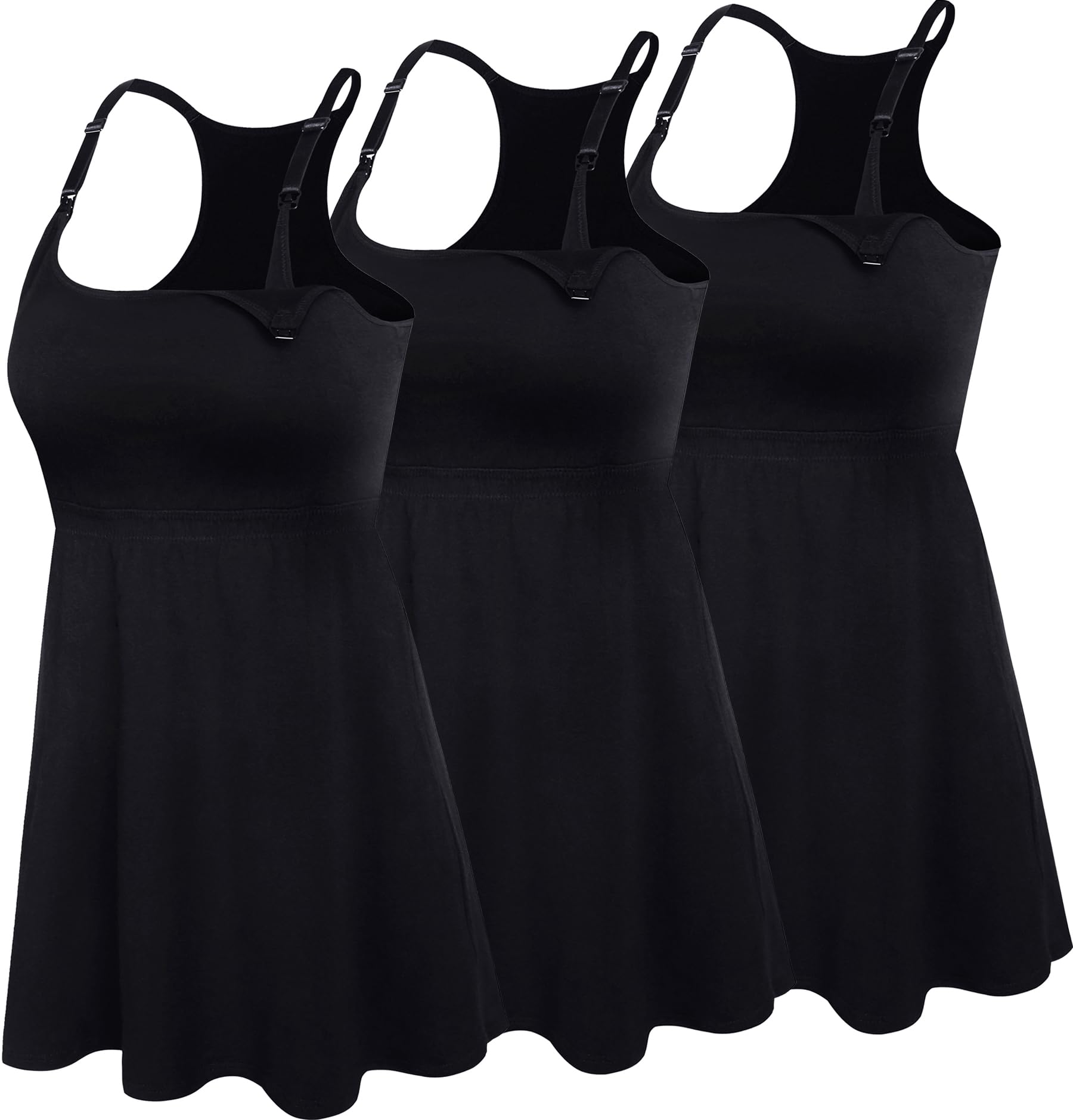 Soft Cotton Nursing Tank Top for Women - Maternity Cami with Built-in Shelf Bra - Comfortable Breastfeeding Shirt & Pregnancy Clothes - Perfect for Nursing, Lounging & Everyday Wear