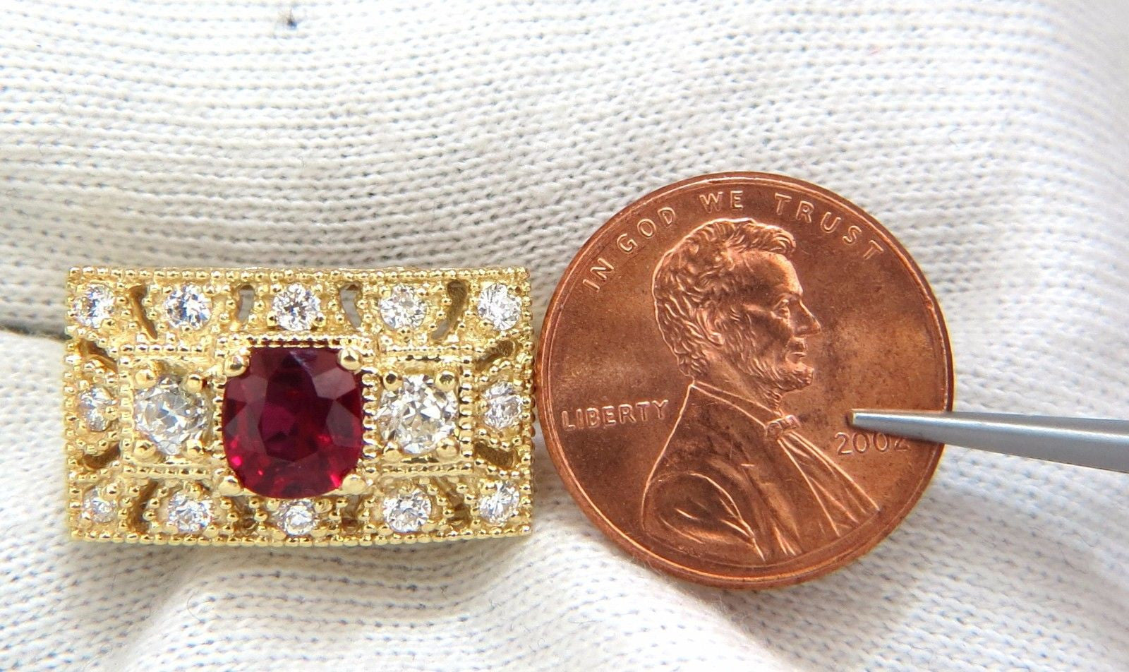 2.31CT GIA Certified Natural Cushion Cut Vivid Red Ruby Diamond Byzantine Ring in 18K Gold - Perfect for Engagement, Anniversary & Luxury Gifts