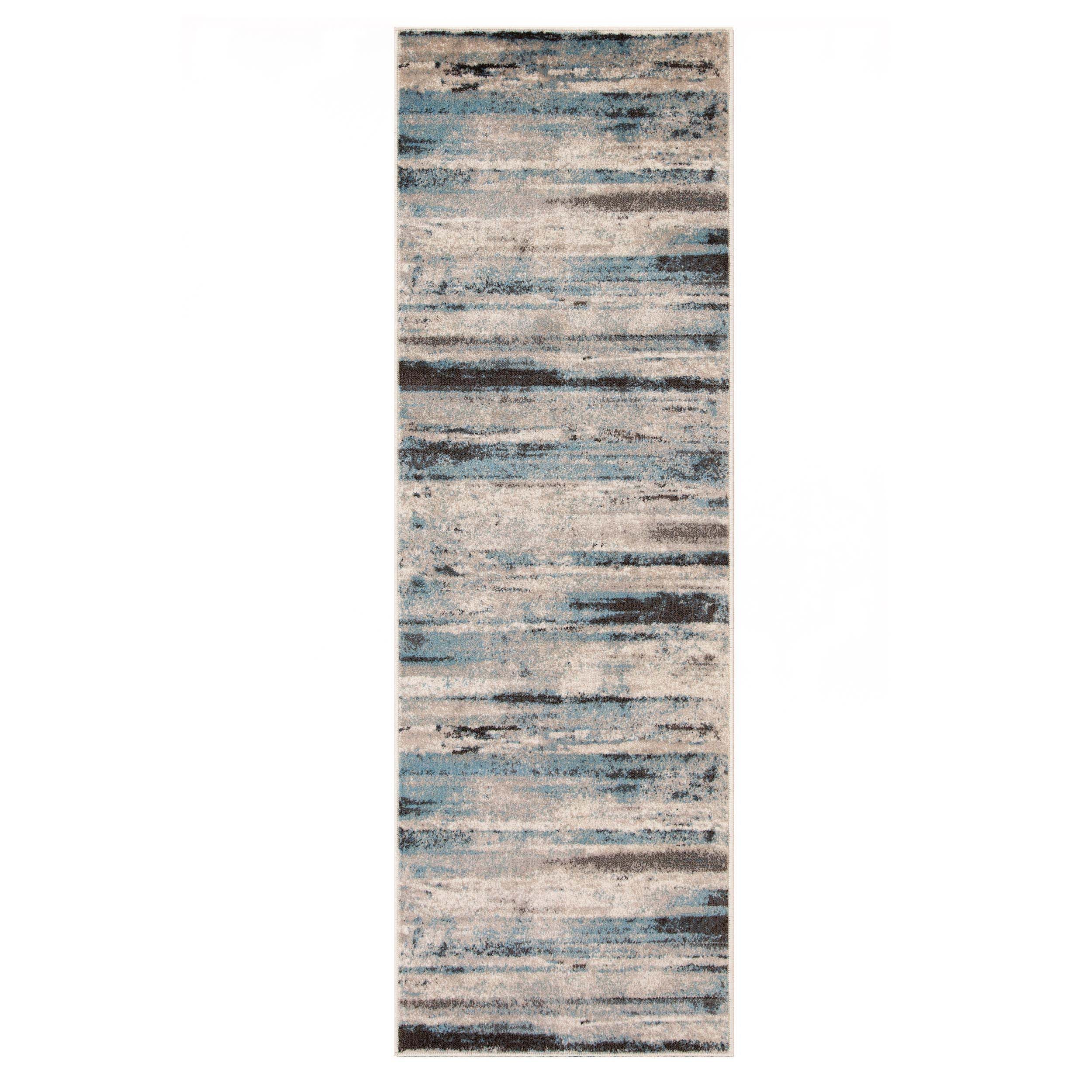 Taia Striped Damask Indoor Area Rug - Non-Slip Runner Rug for Living Room, Bedroom, Hallway - Soft & Durable Home Decor