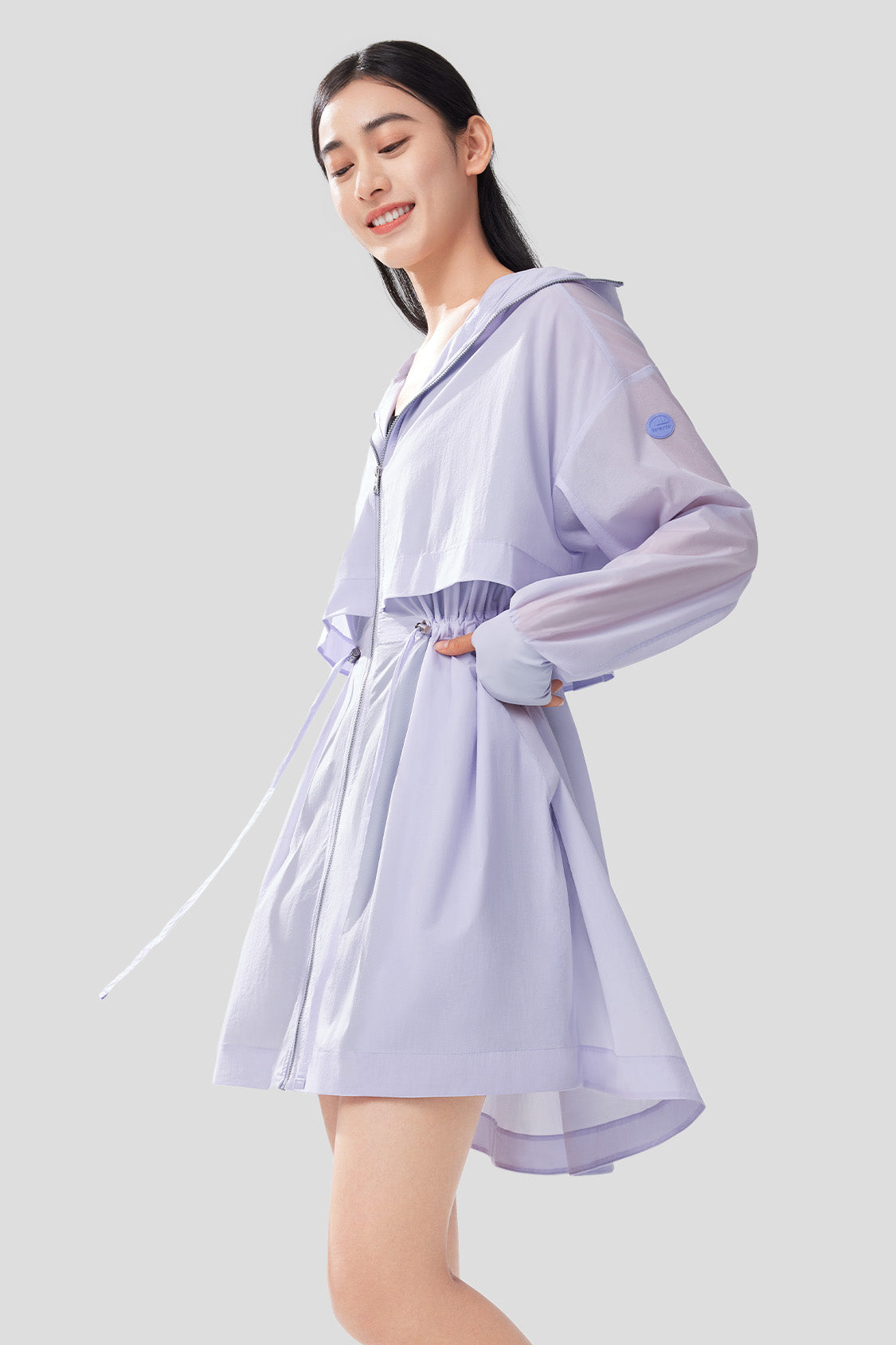 AiryArtsy Women's UPF50+ Sun Protection Windbreaker Jacket - Lightweight Long Sleeve UV Shielding Coat for Outdoor Hiking, Running & Beach Wear