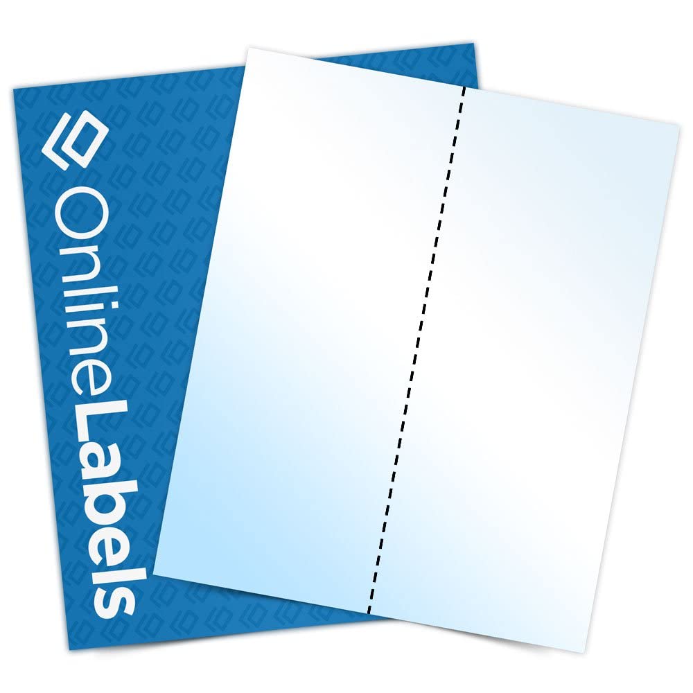 8.5 x 11 Inch White Glossy Full Sheet Labels for Laser Printers - 250 Sheets Pack - Vertical Back Slit for Easy Peeling | Perfect for Mailing, Shipping & Product Labeling | OnlineLabels
