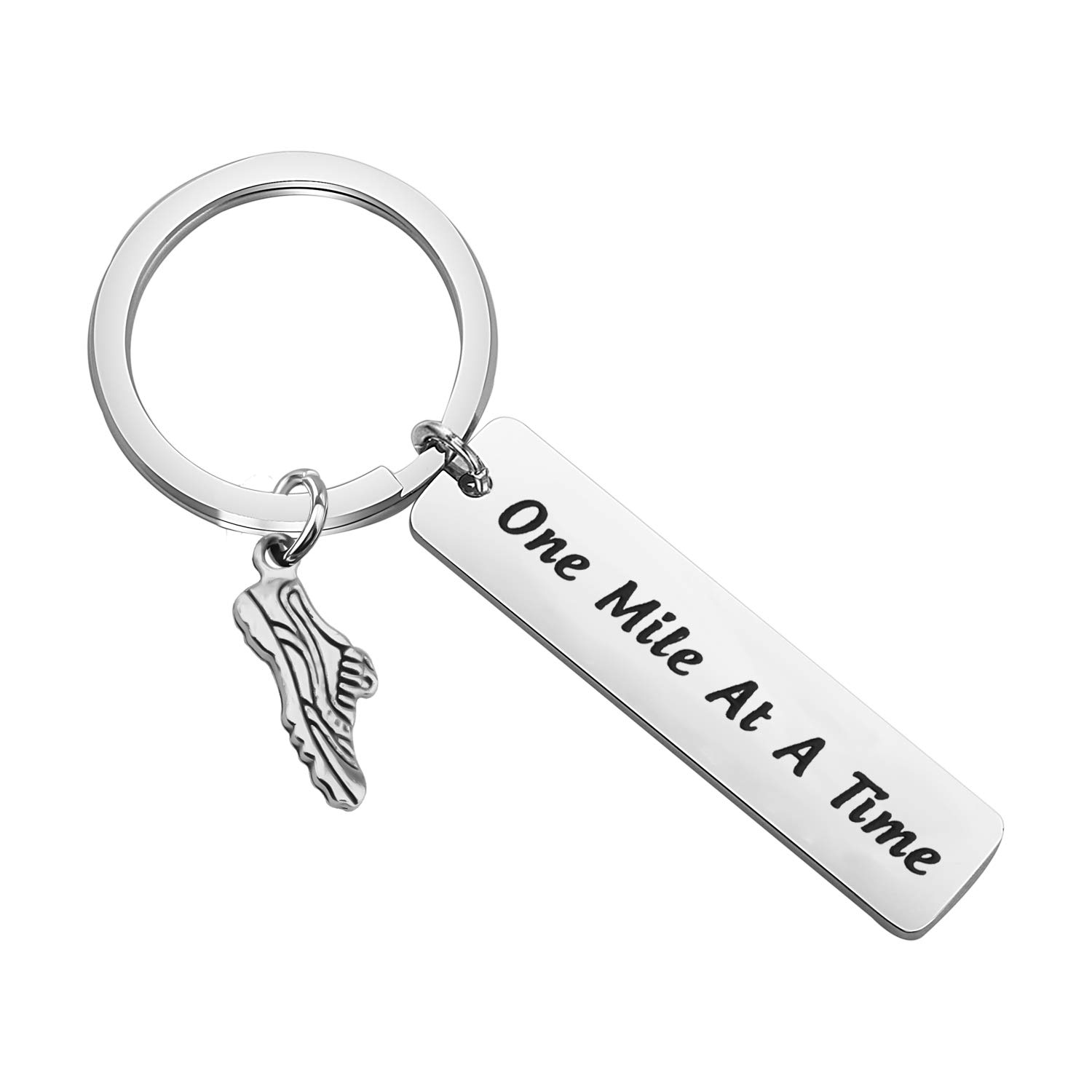 FOTAP Running Keychain - Inspirational Runner Jewelry Gift for Marathon, 5K, 10K & Half Marathon - Perfect Motivational Present for Runners, Joggers & Athletes - Great for Race Day, Training & Fitness Milestones