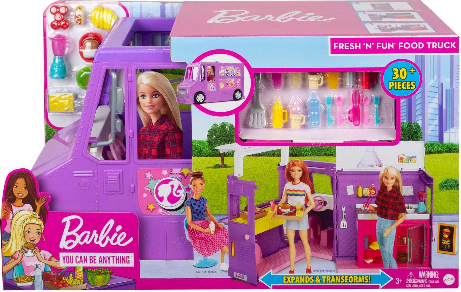 Barbie Fresh 'n Fun Food Truck Playset - Interactive Pretend Play Toy for Kids with Lights & Sounds - Perfect for Birthday Gifts & Imaginative Playtime (Ages 3+)
