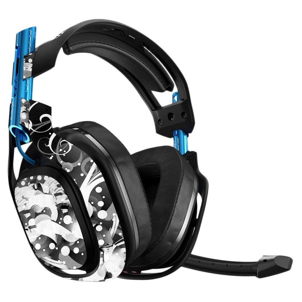Premium Astro A50 3rd Generation Headset Skin - Black Flourish Design | Protective Vinyl Wrap Cover | Easy to Apply & Remove | Durable Custom Decal | Made in USA | Perfect for Gaming, Streaming & Professional Use